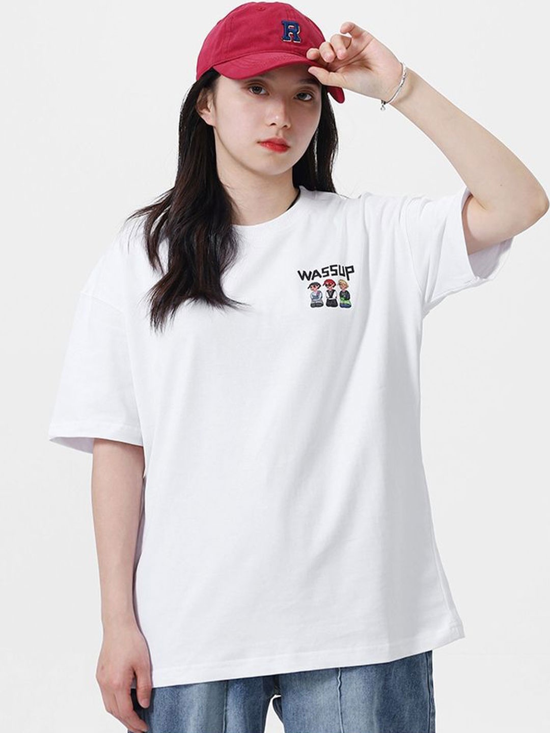 

LULU & SKY Cotton Boxy Top, White