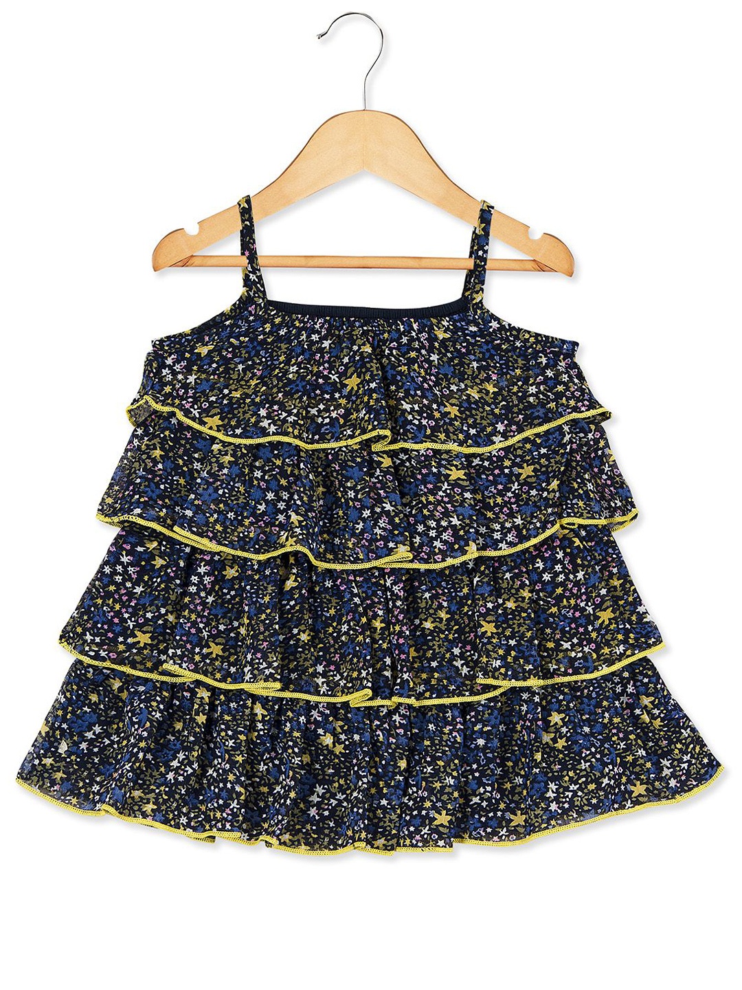 

YOUNG BIRDS Floral Print Chiffon A-Line Mini Dress, Blue
