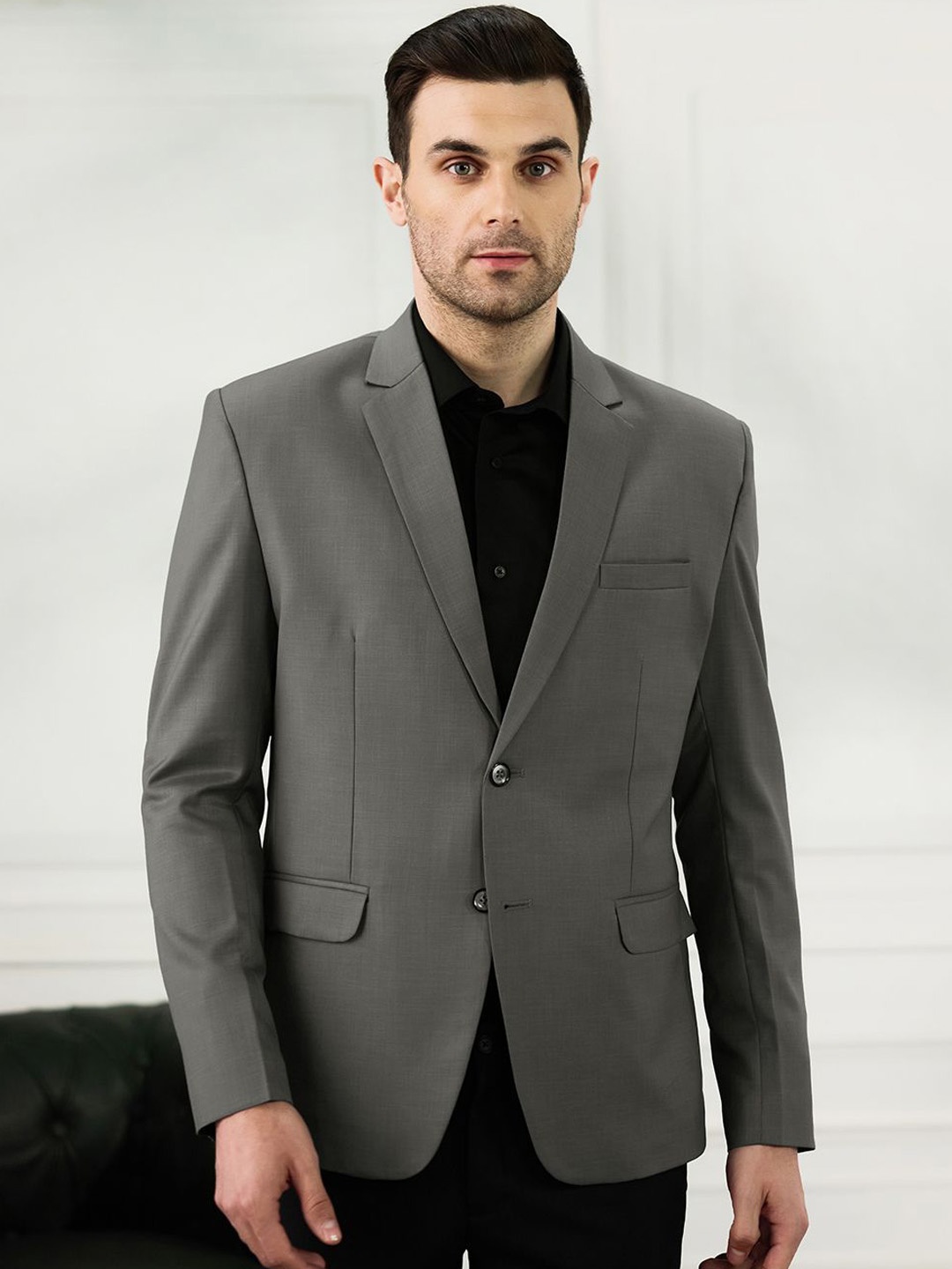 

TAHVO Single-Breasted Casual Blazer, Grey