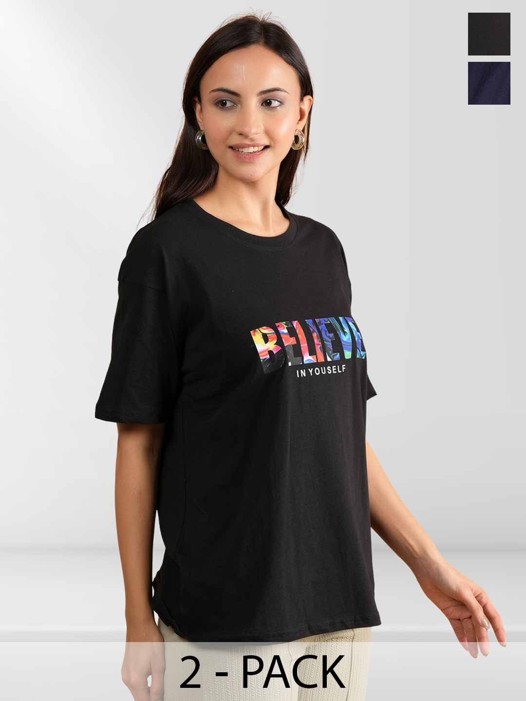 

NEYSA Women 2 Printed Applique T-shirt, Multi