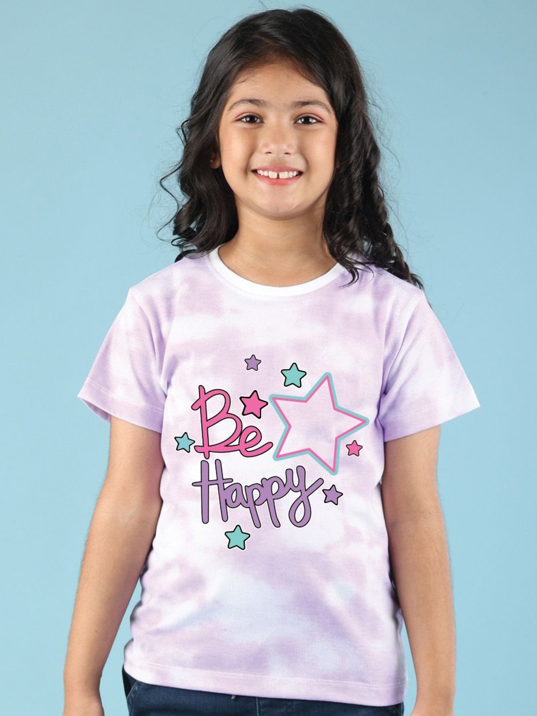 

NUSYL Girls Printed T-shirt, Purple