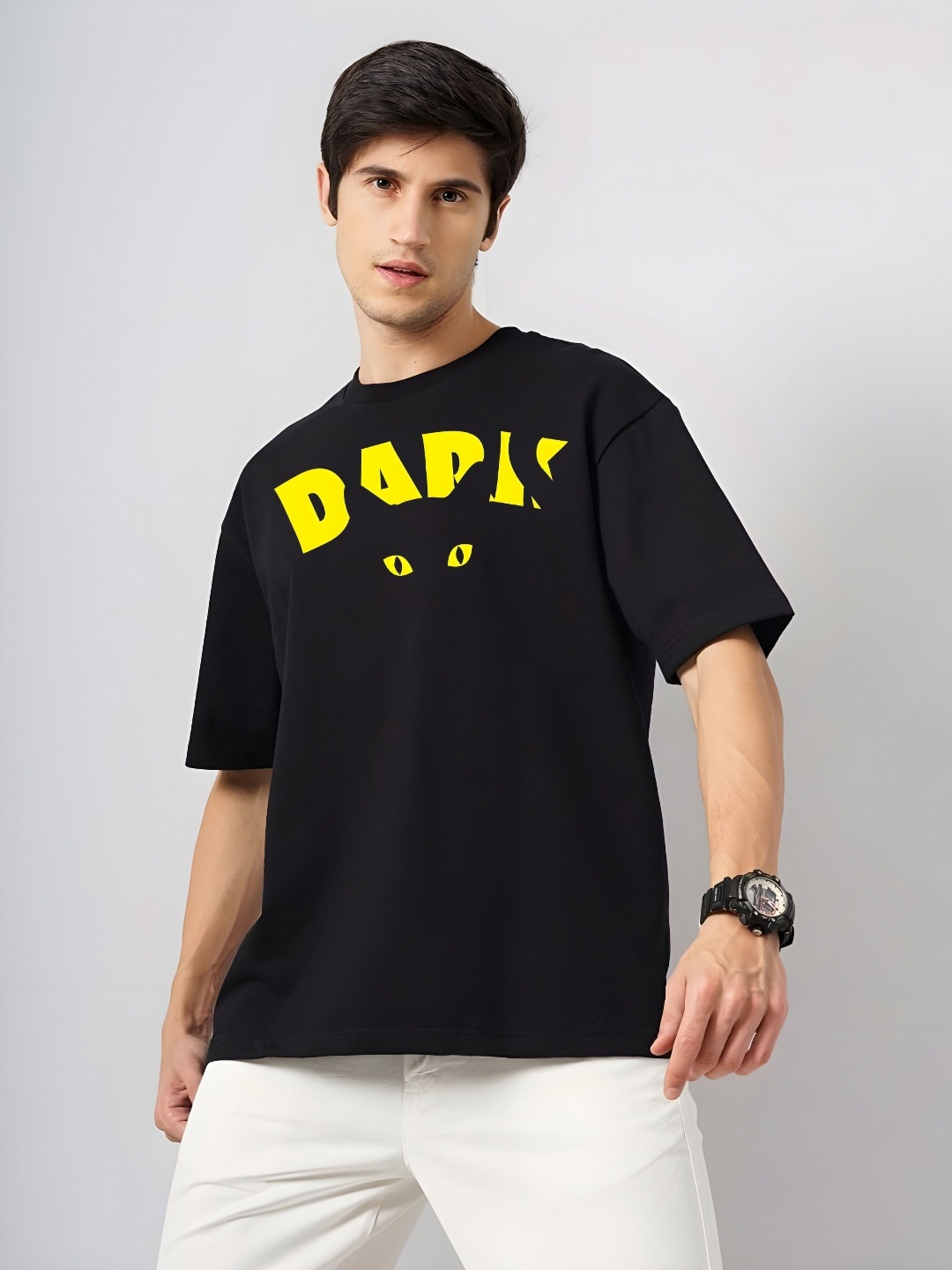 

KAIDO Men Drop-Shoulder Sleeves T-shirt, Black