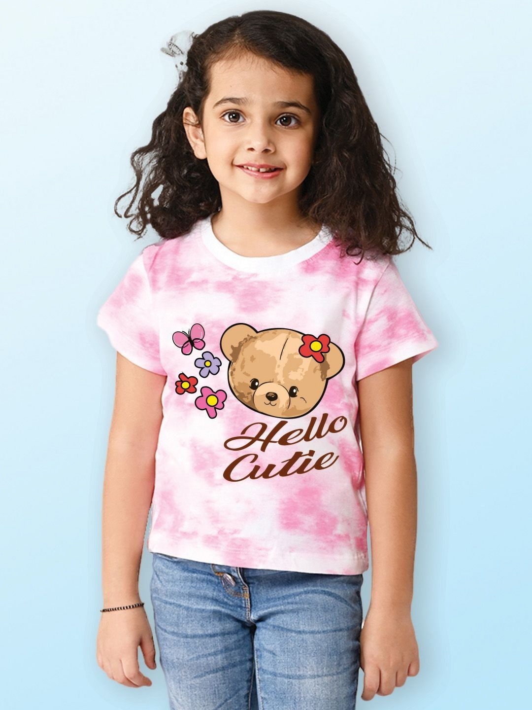 

NUSYL Girls Printed T-shirt, Pink