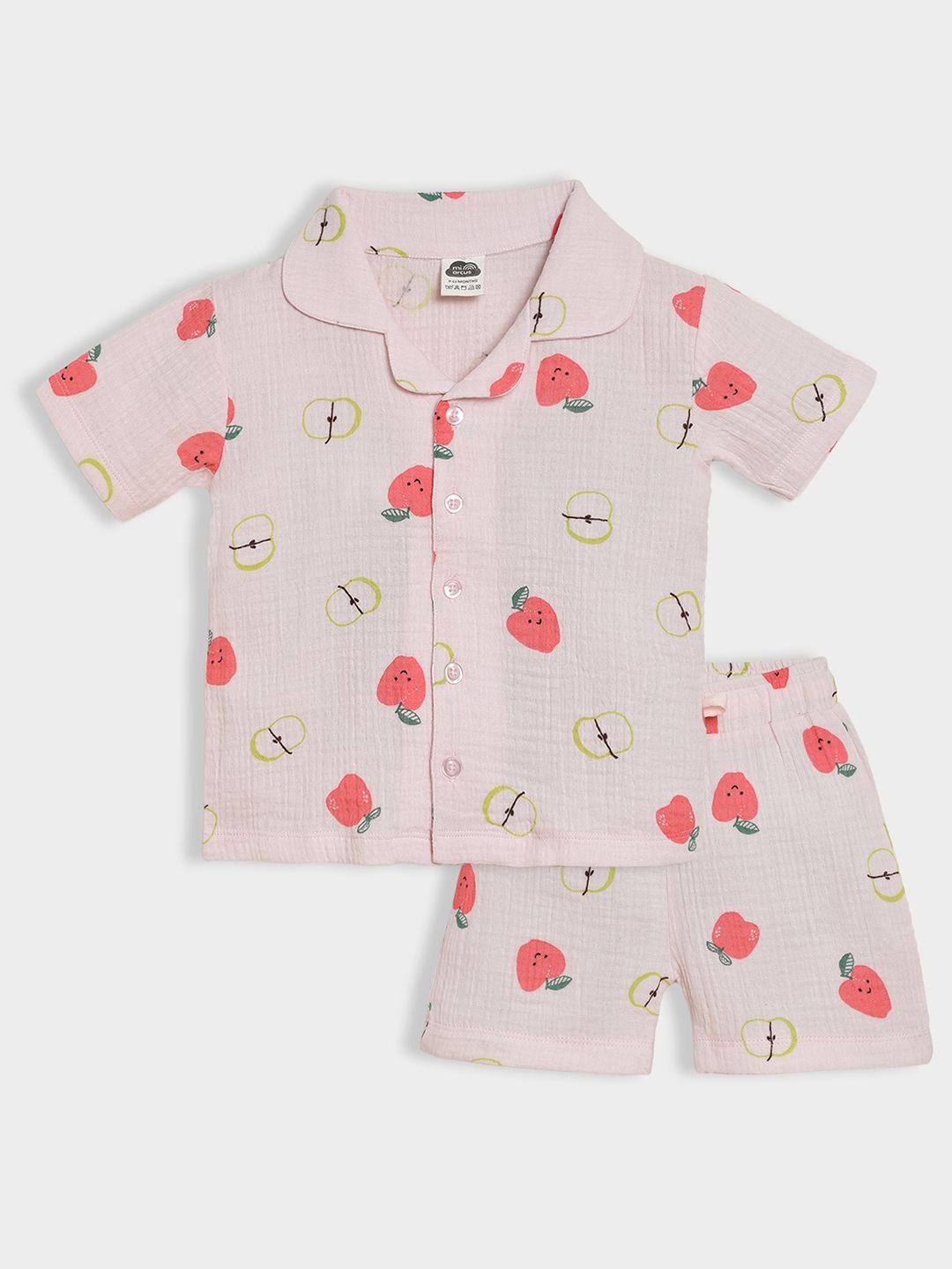 

MiArcus Girls Printed Pure Cotton Shirt with Shorts Clothing Set, Pink