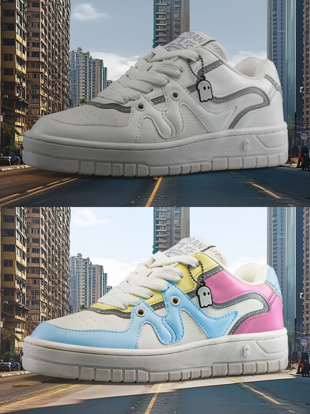 

The Souled Store Women Colourblocked PU Sneakers, Multi