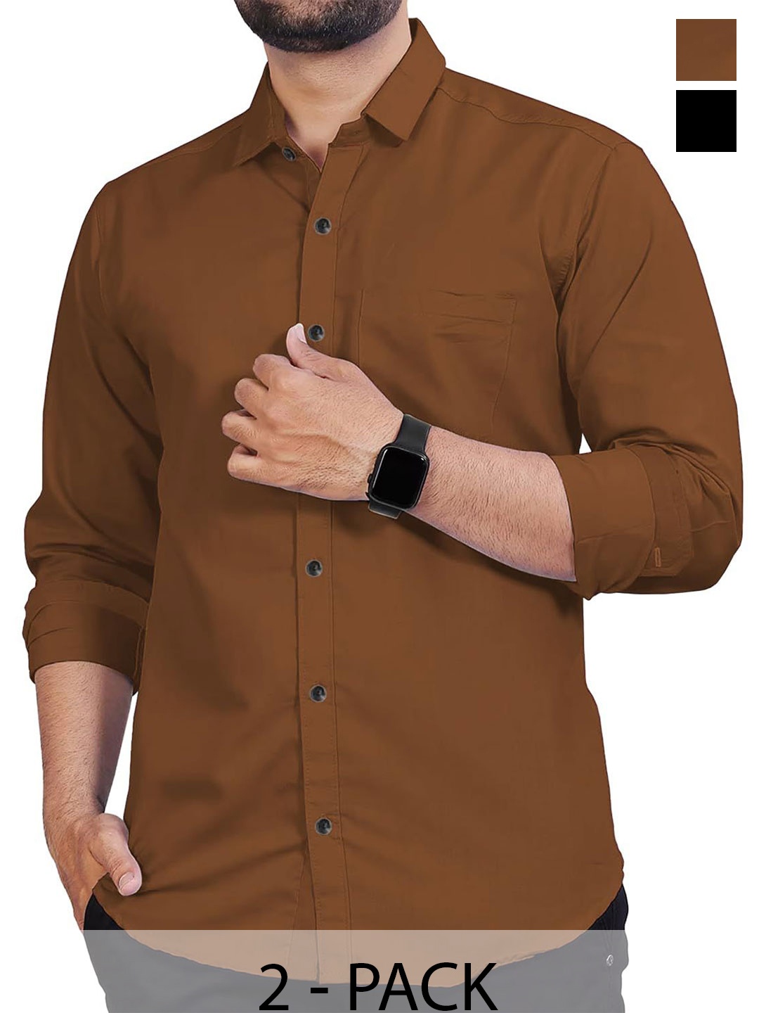 

Vida Loca Men Slim Fit Opaque Casual Shirt, Gold