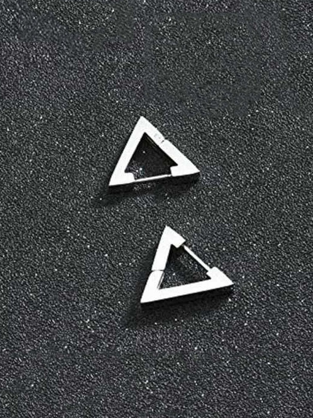 

KRENOZ Triangular Hoop Earrings, Silver