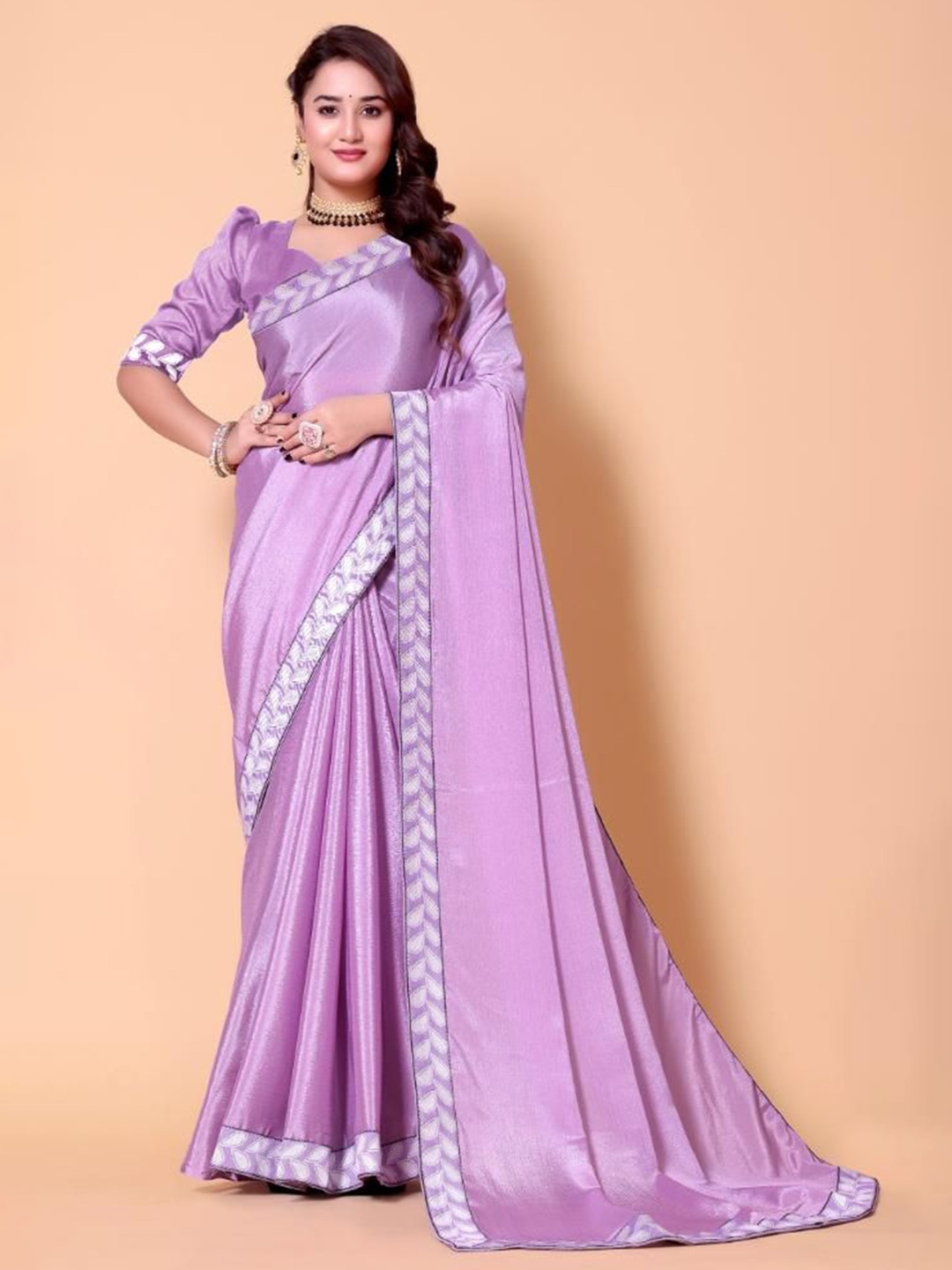 

AKSH FASHION Pure Georgette Saree, Pink