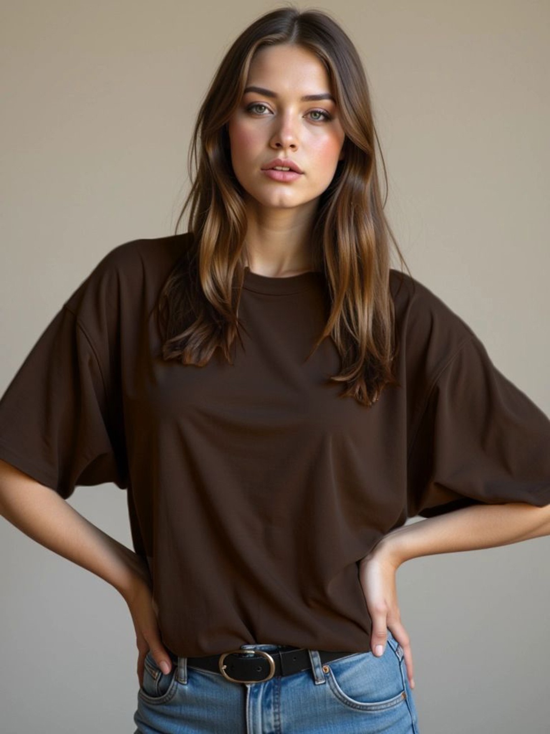

TOGS & TERRE Women Typography Printed Organic Cotton T-shirt, Brown