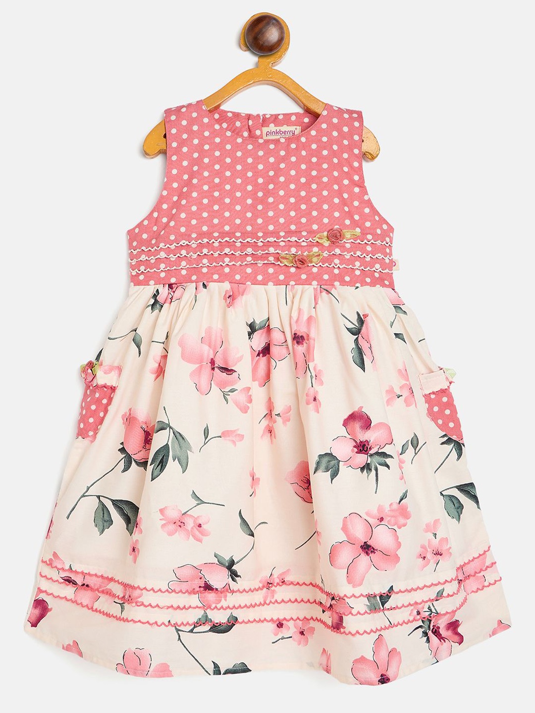 

Camey Floral Print Net Fit & Flare Dress, Peach