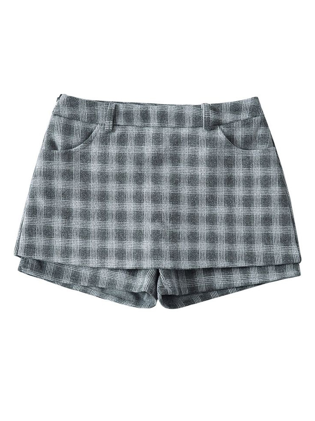 

LULU & SKY Checked Mini Skort, Grey