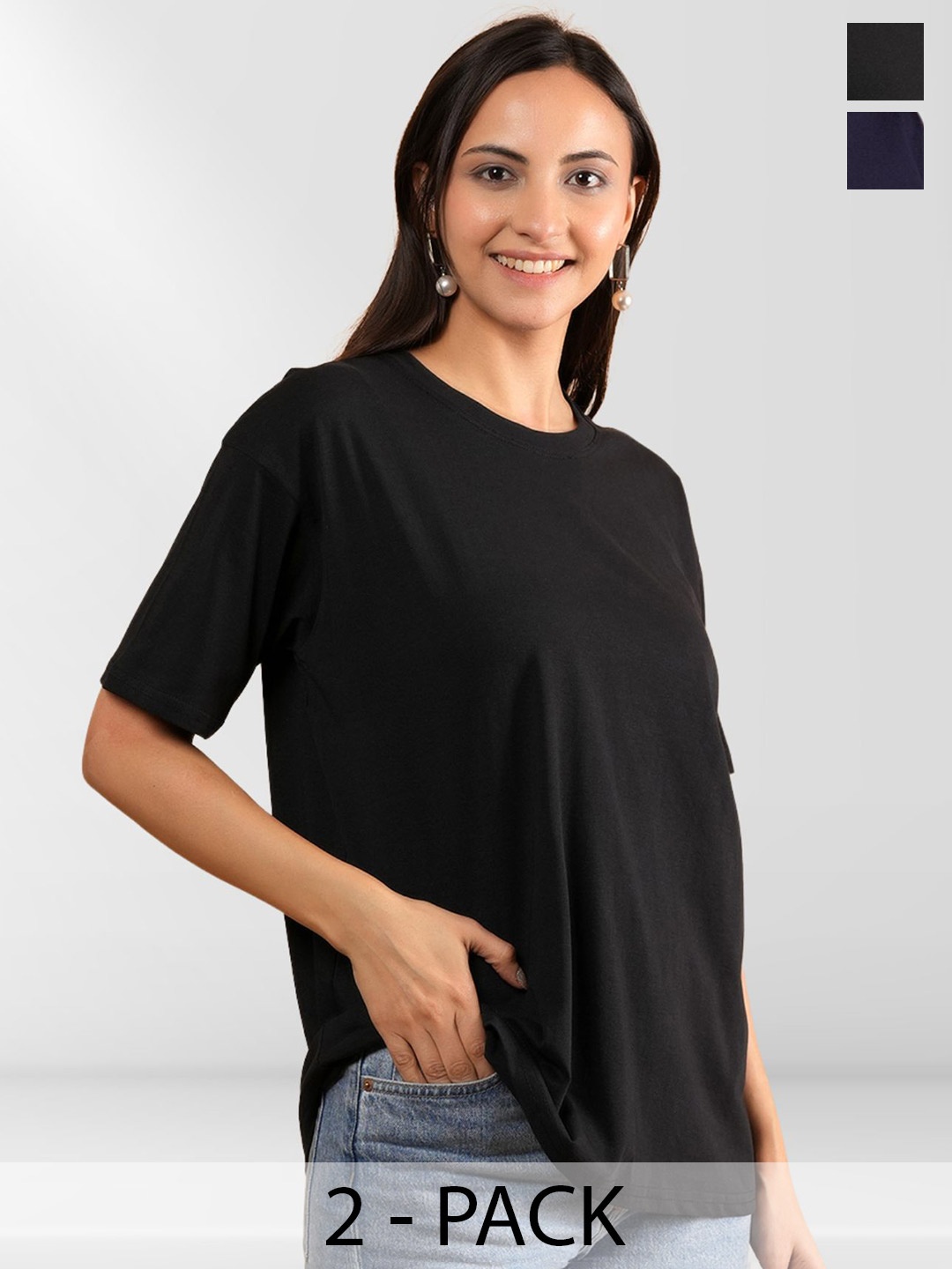 

NEYSA Women Typography 2 Printed Applique T-shirt, Multi
