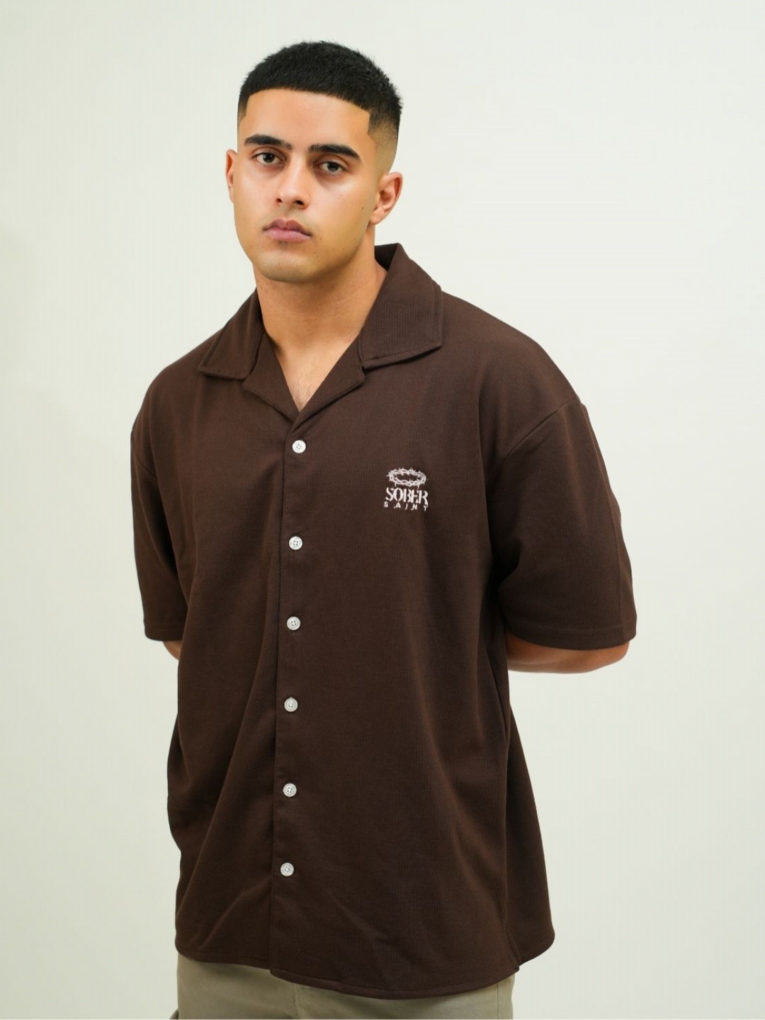 

SOBERSAINT Men Polo Collar T-shirt, Coffee brown
