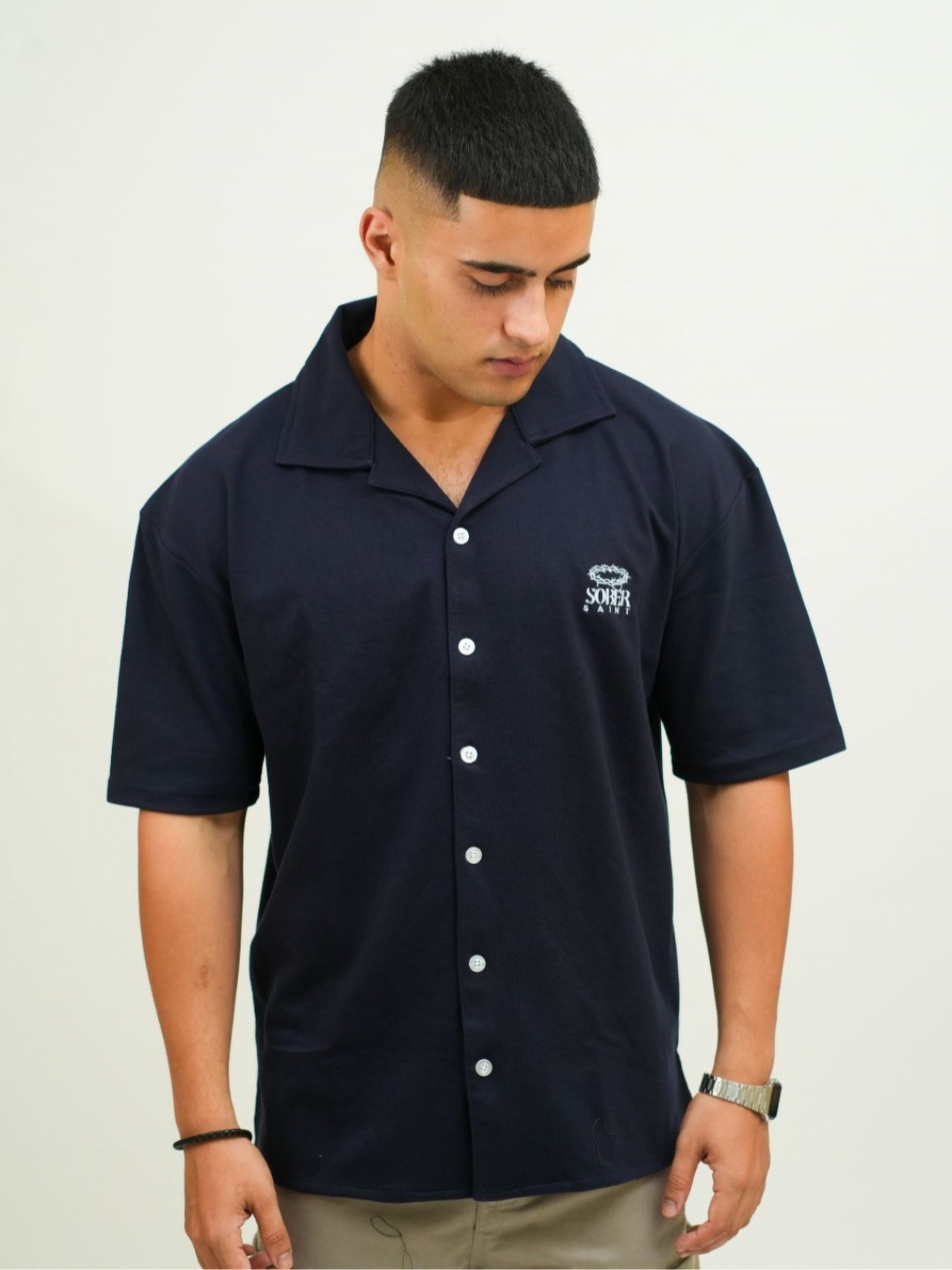 

SOBERSAINT Men Polo Collar T-shirt, Navy blue