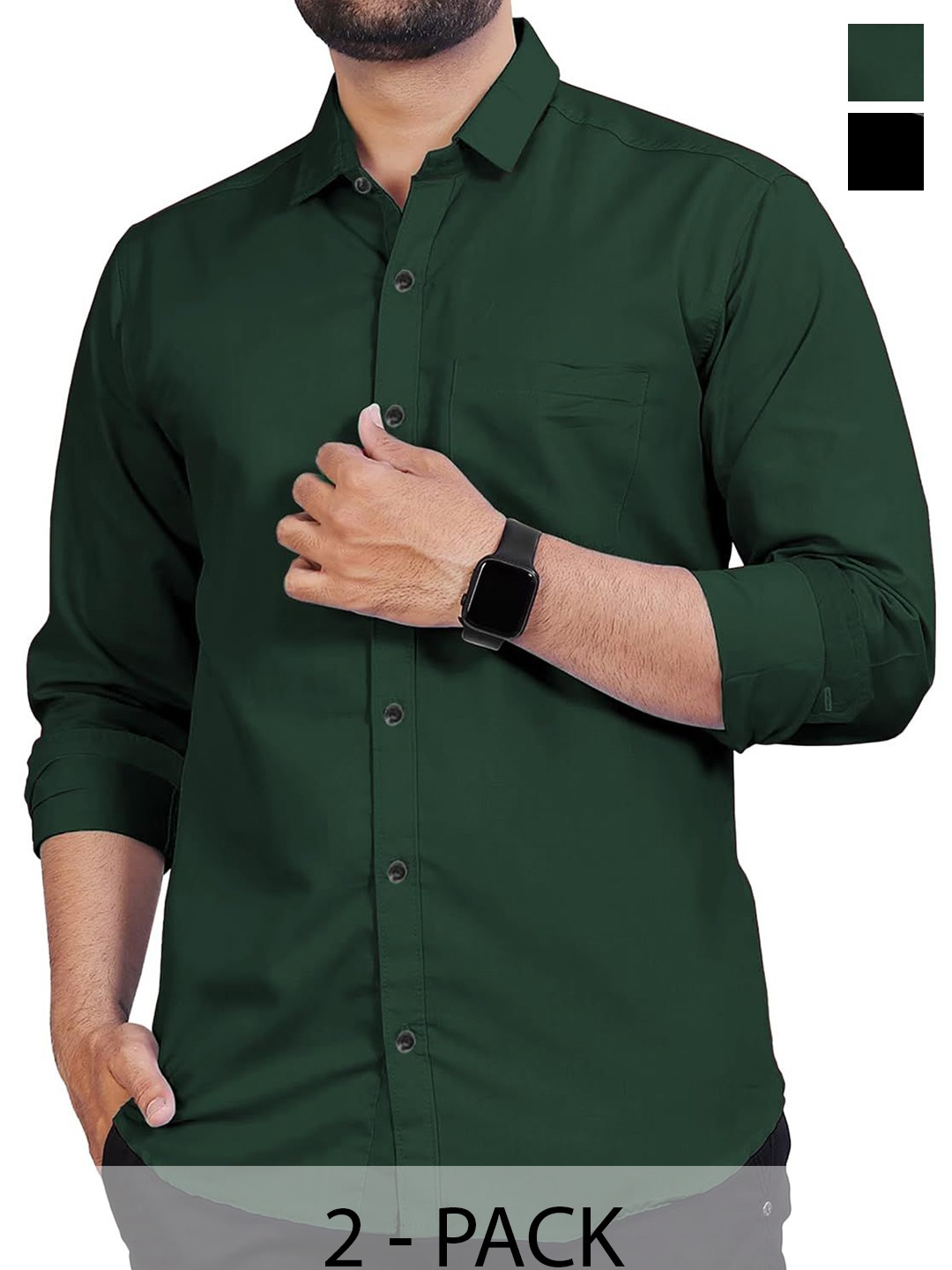 

Vida Loca Men Slim Fit Opaque Casual Shirt, Green