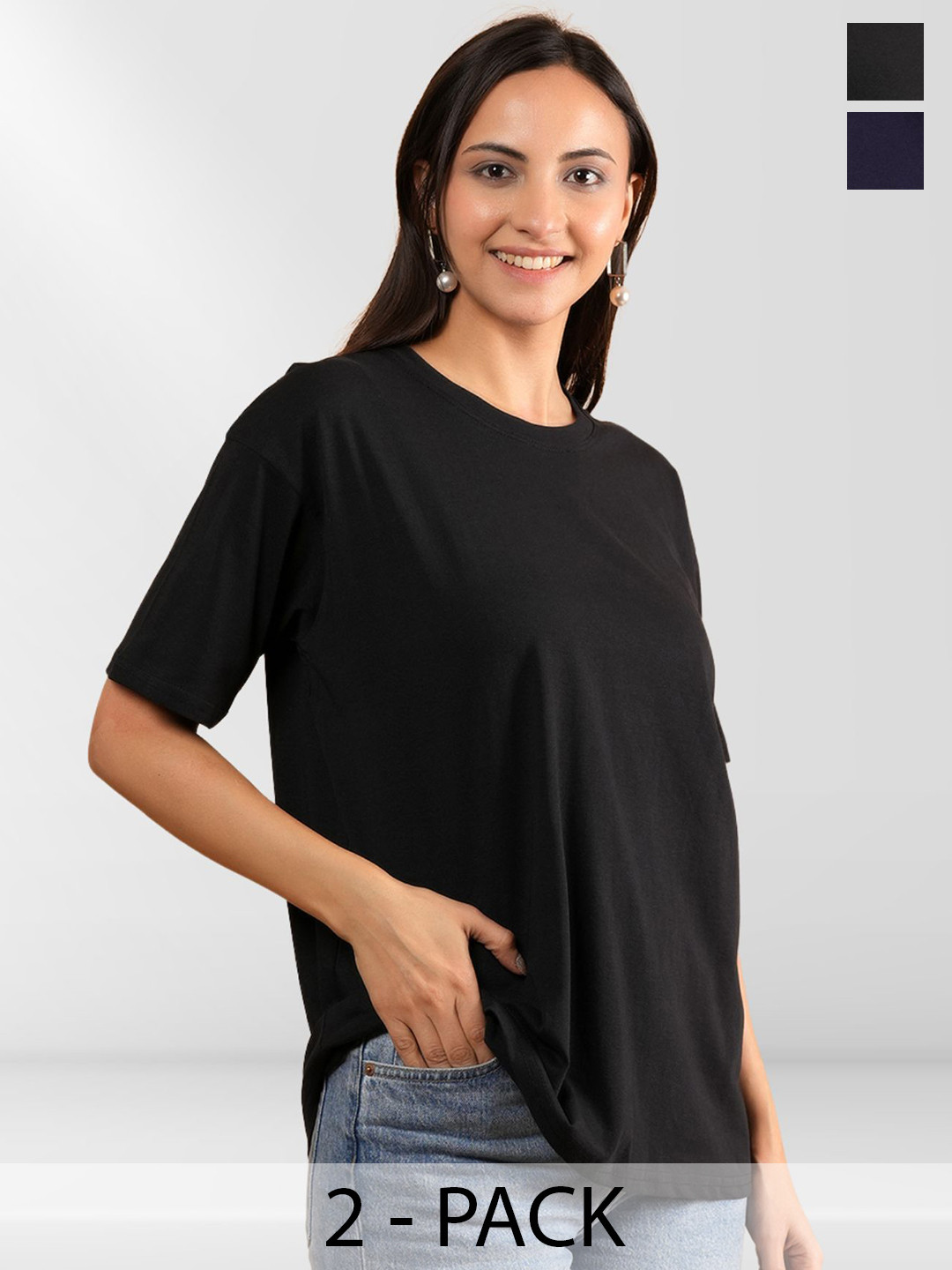 

NEYSA Women Typography 2 Printed Applique T-shirt, Multi