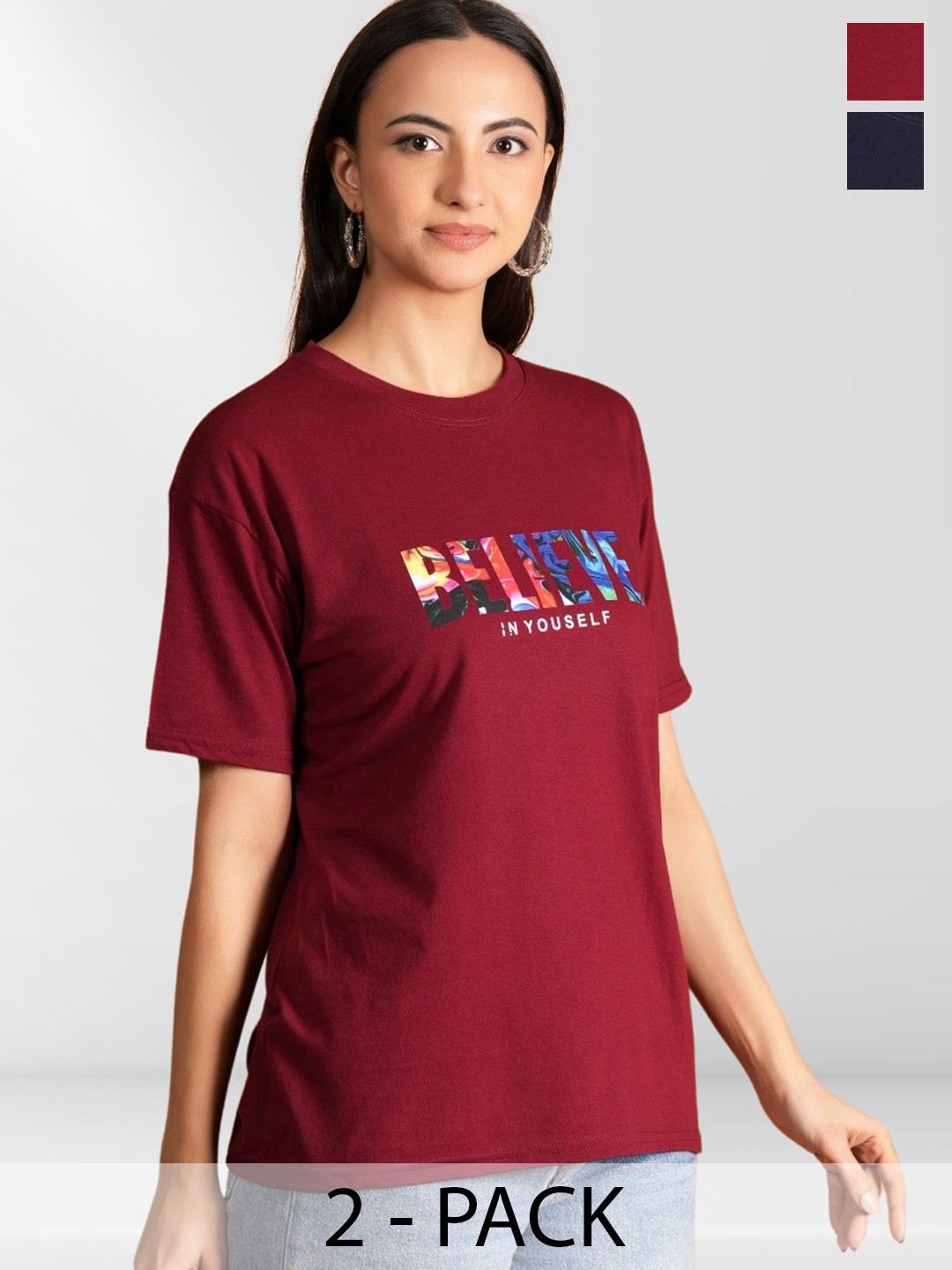 

Metronaut Women Typography 2 Printed Applique T-shirt, Multi