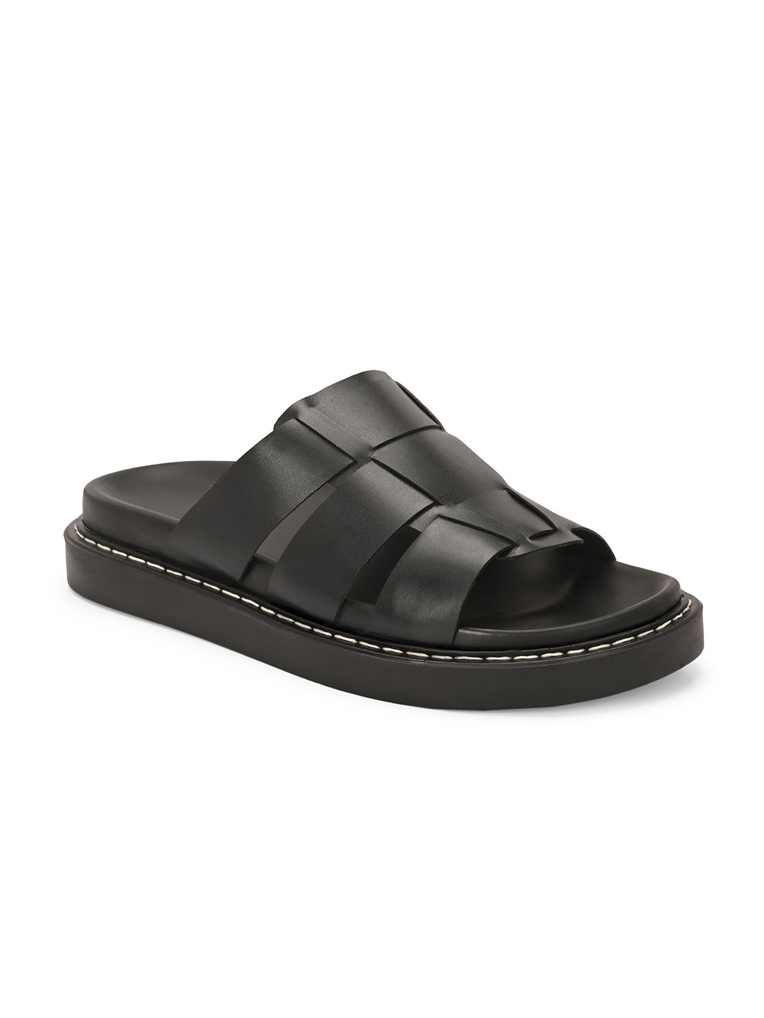 

Delize Men Leather Comfort Sandals, Black