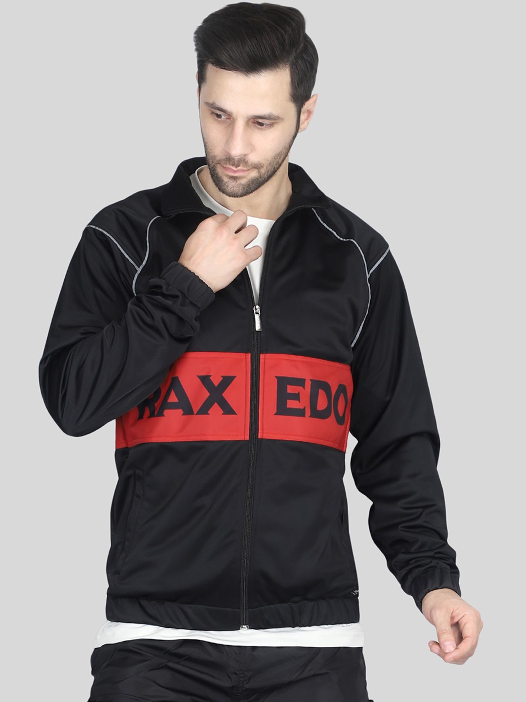 

Raxedo Men Regular F1-Inspired Racing Biker Jacket, Black