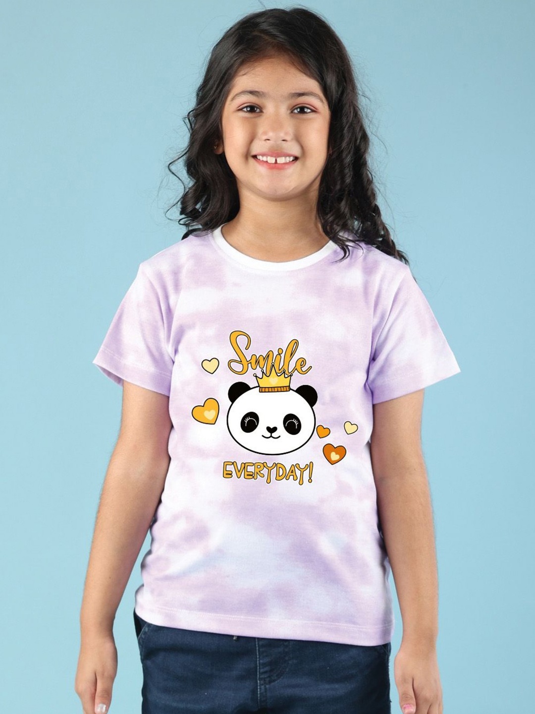 

NUSYL Girls Printed T-shirt, Purple