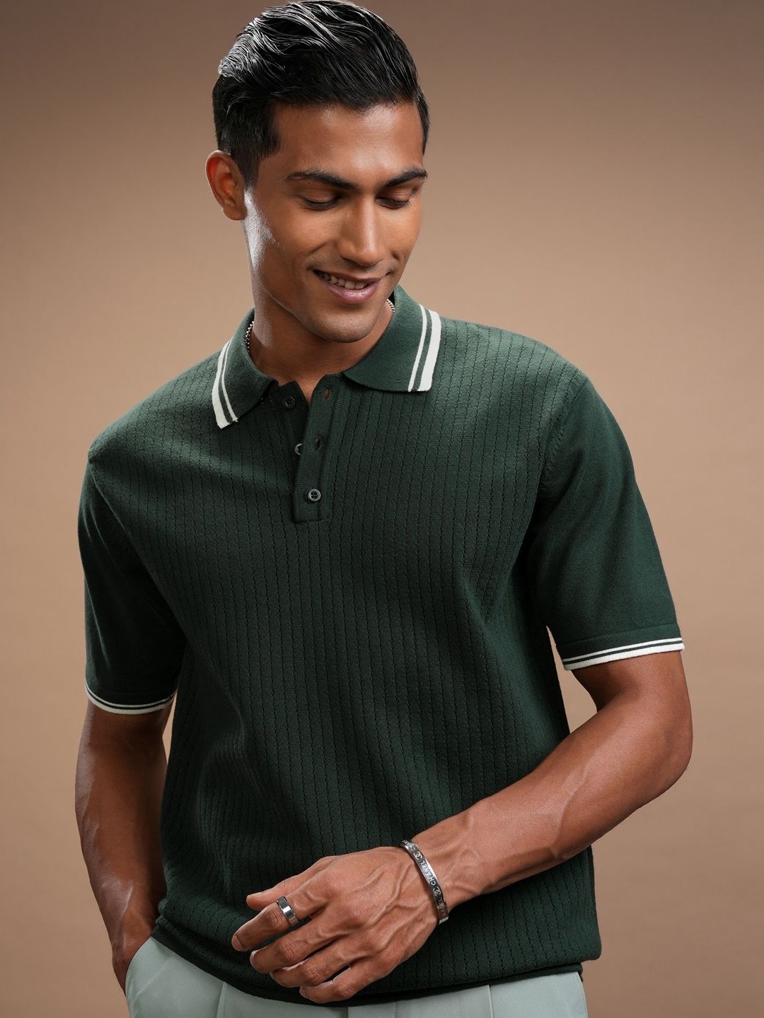 

HIGHLANDER Men Polo Collar T-shirt, Green