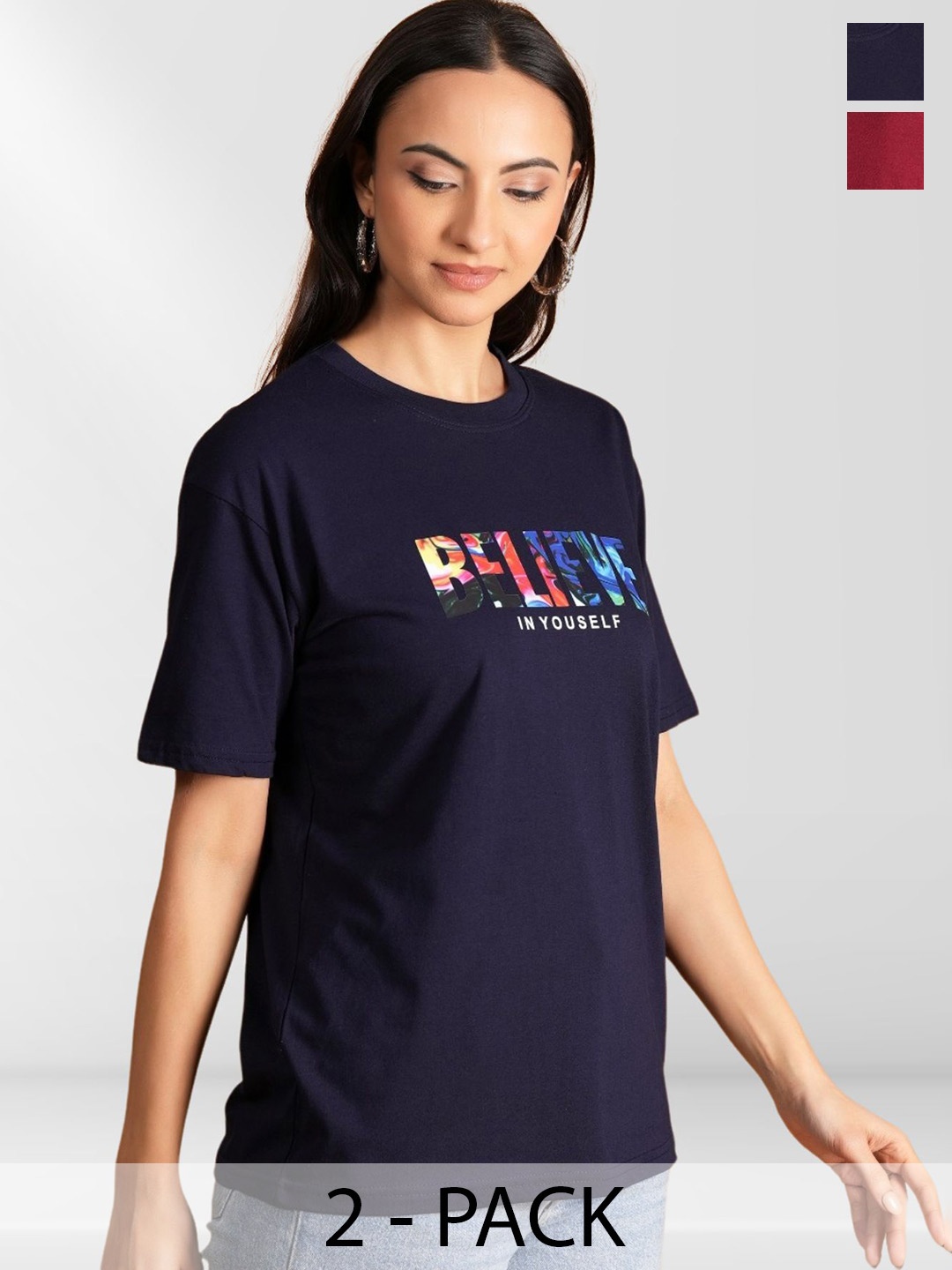 

Metronaut Women Typography 2 Printed Applique T-shirt, Multi