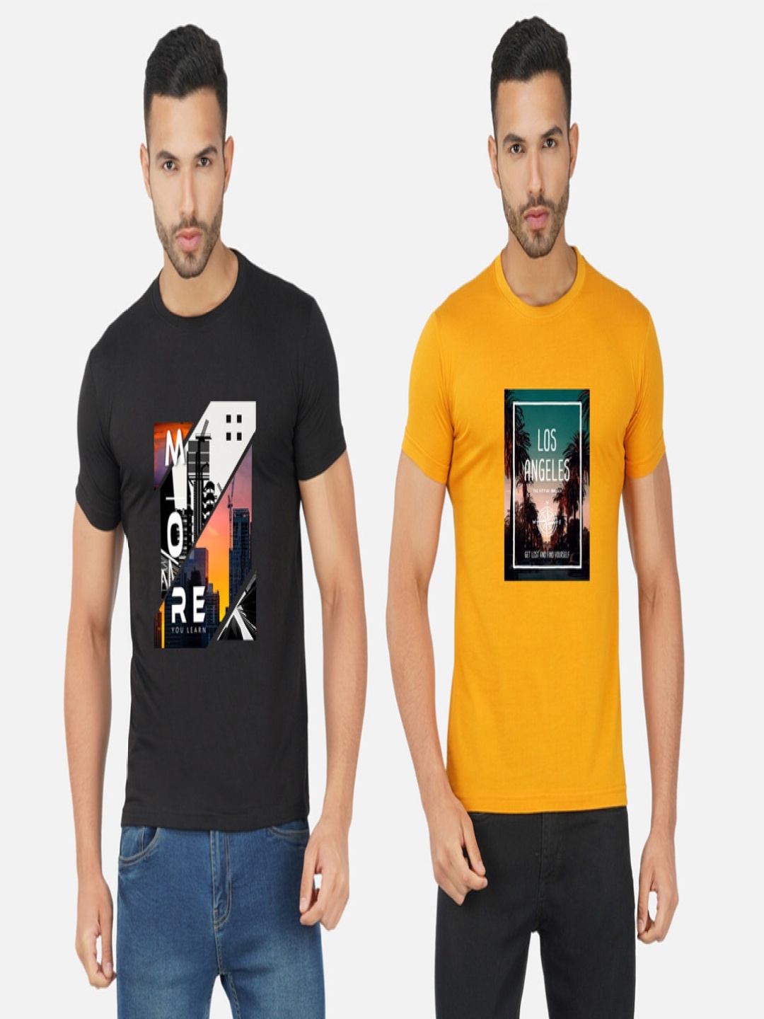 

GLOBAL NOMAD Men 2 Printed Bio Finish Pockets T-shirt, Black