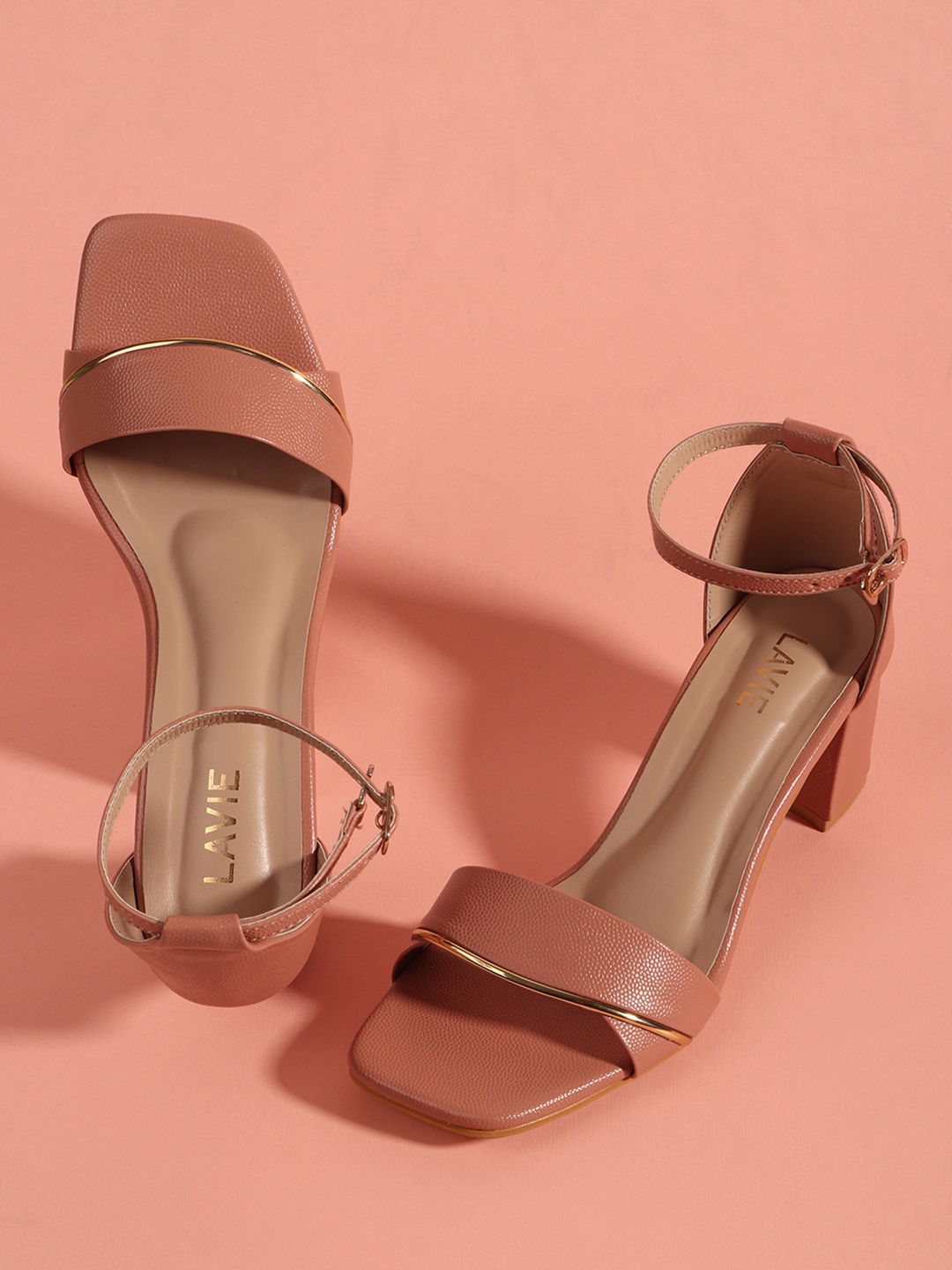 

Lavie Party Block Sandals with Buckles, Pink