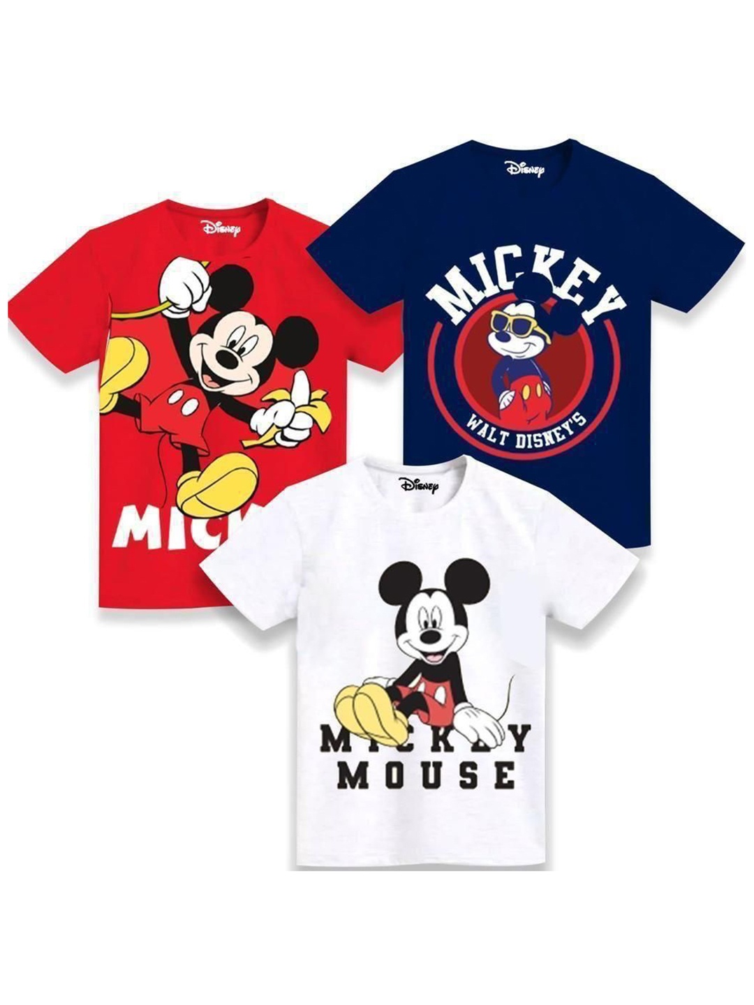 

Disney By Miss and Chief Boys 3 Mickey Mouse Printed T-shirt, Multi