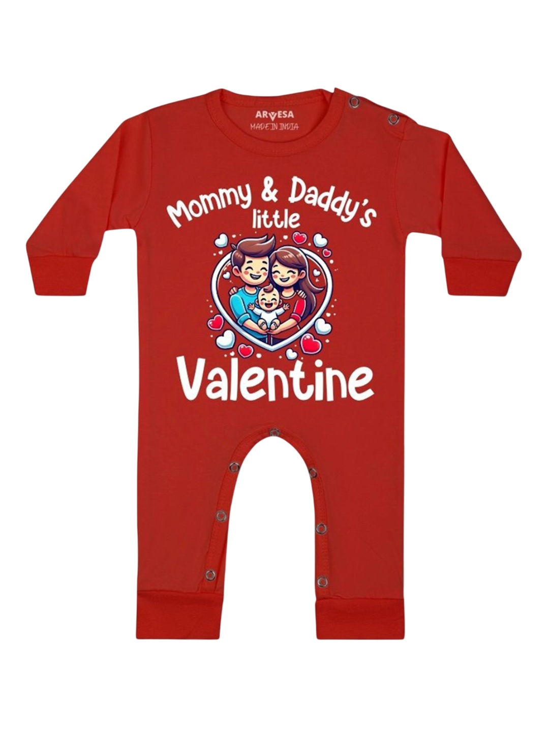 

Arvesa Infants Little Valentine Printed Bodysuit, Red