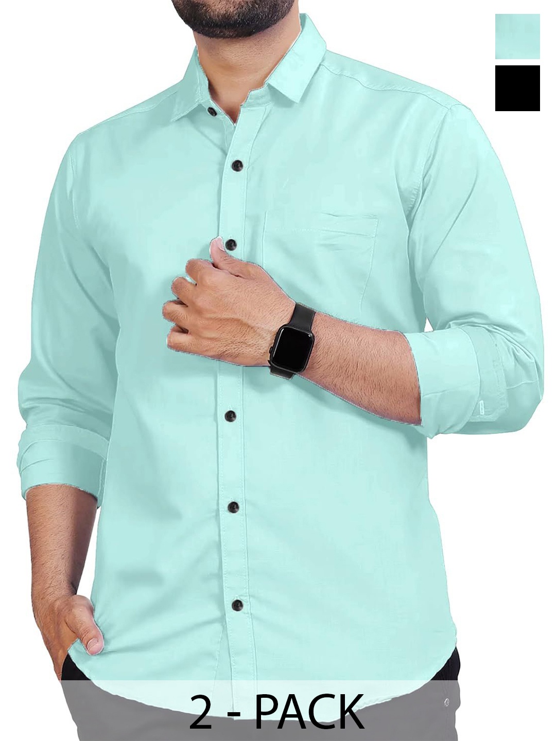 

Vida Loca Men Slim Fit Opaque Casual Shirt, Lime green