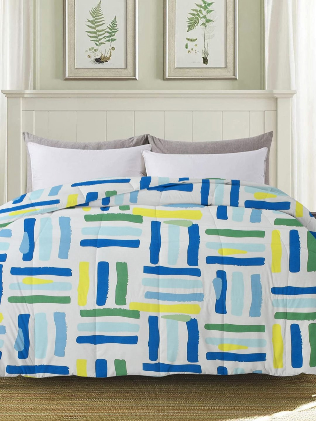 

bsb home White Floral Microfiber Mild Winter 210 GSM Single Bed Comforter