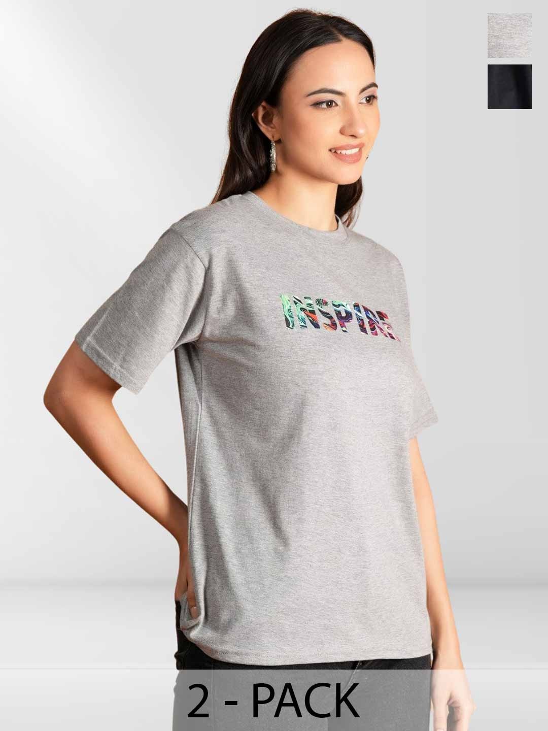 

Metronaut Women Typography 2 Printed Applique T-shirt, Multi