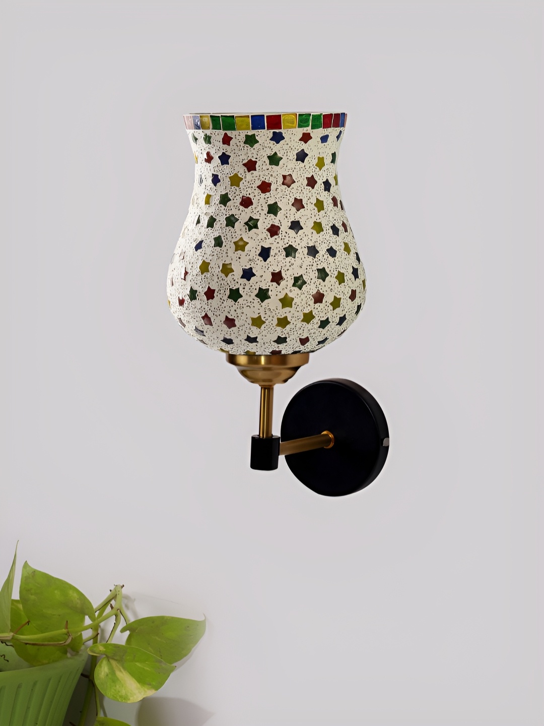 

Devansh White & Red Printed Metal Contemporary Wall Lamp