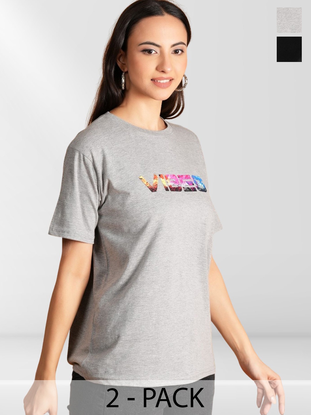 

Metronaut Women Typography 2 Printed Extended Sleeves Applique T-shirt, Multi