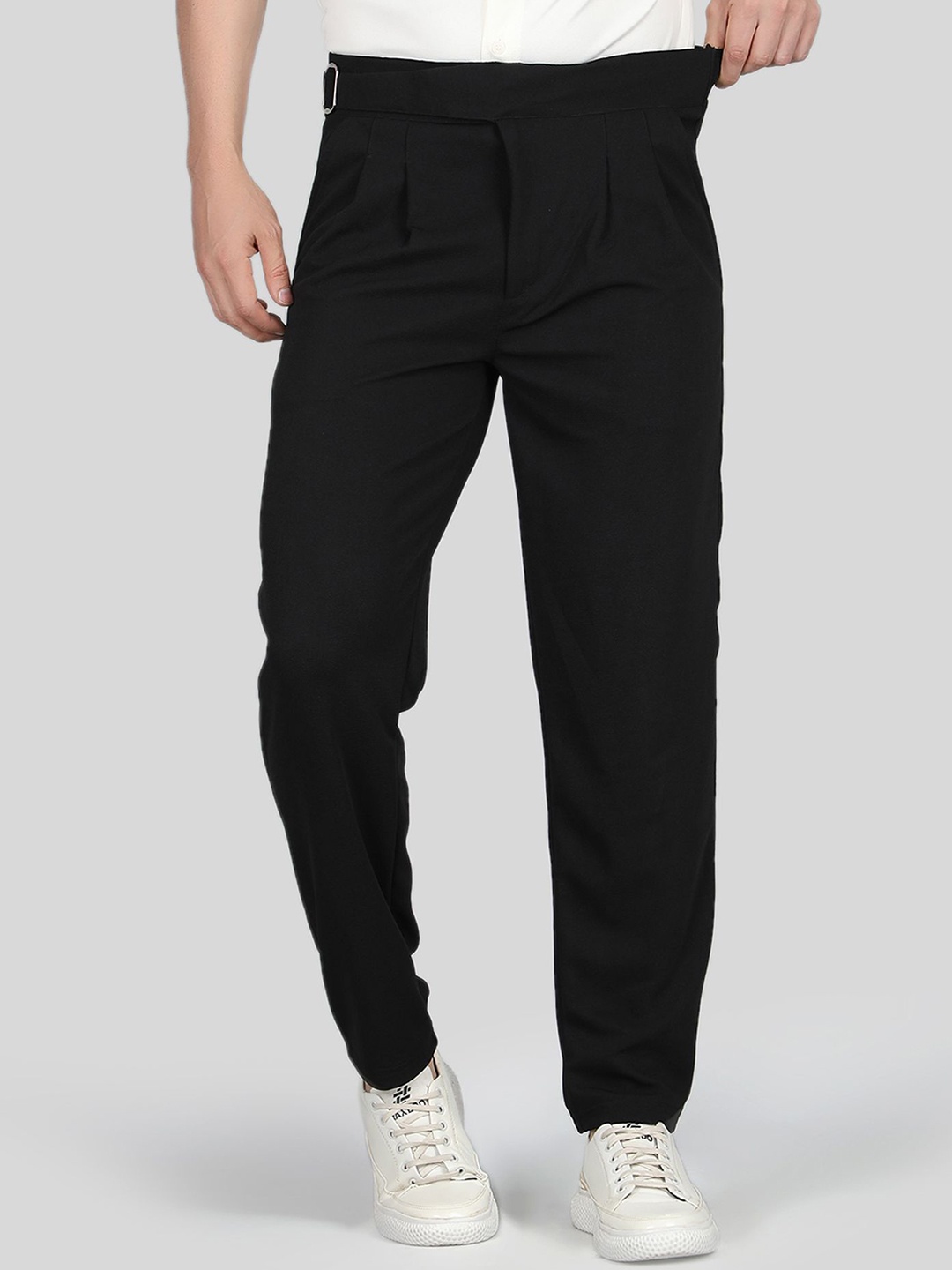

Raxedo Men Gurkha Pleated Trousers, Black