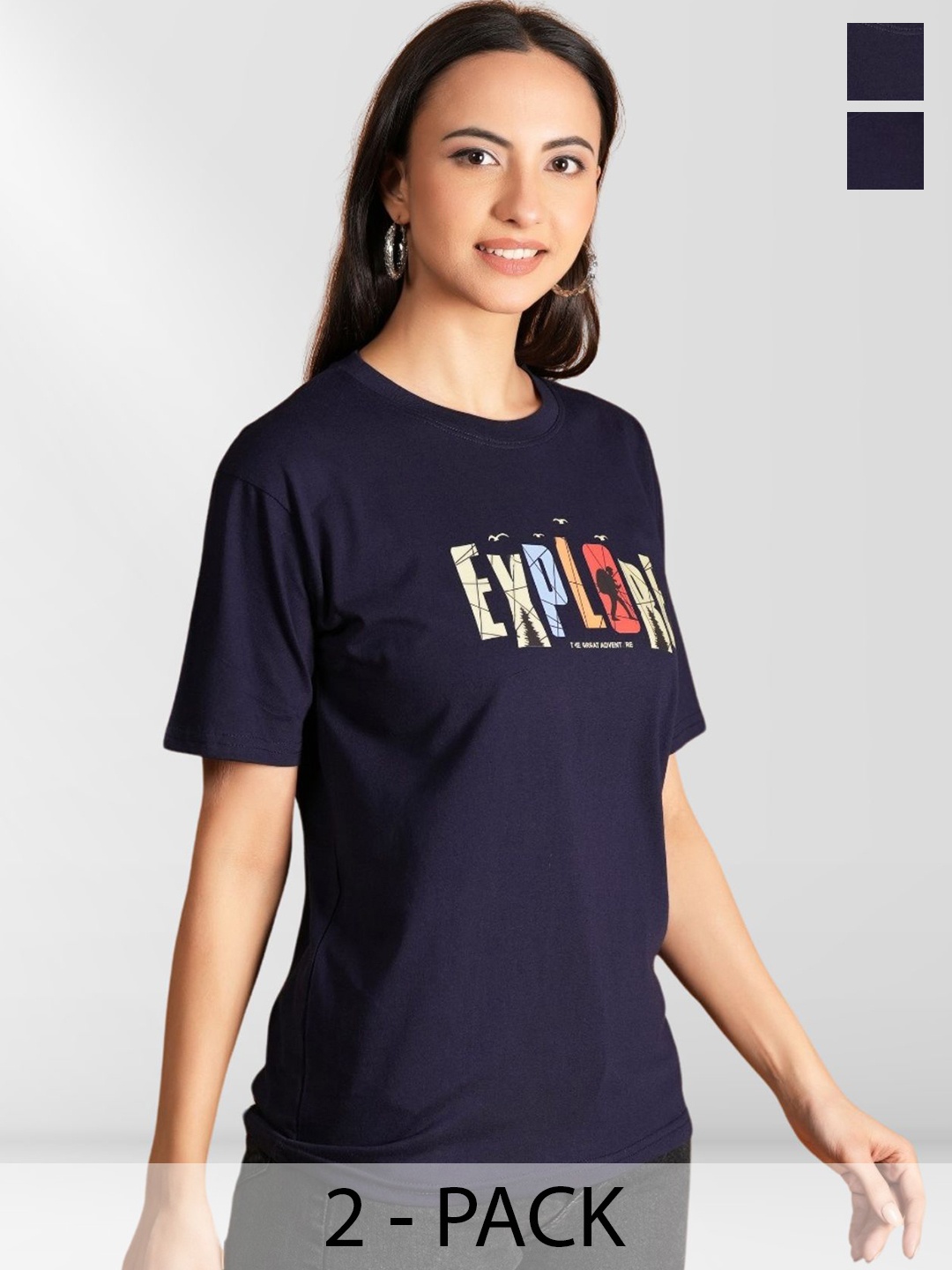 

Metronaut Women Typography 2 Printed Applique T-shirt, Multi