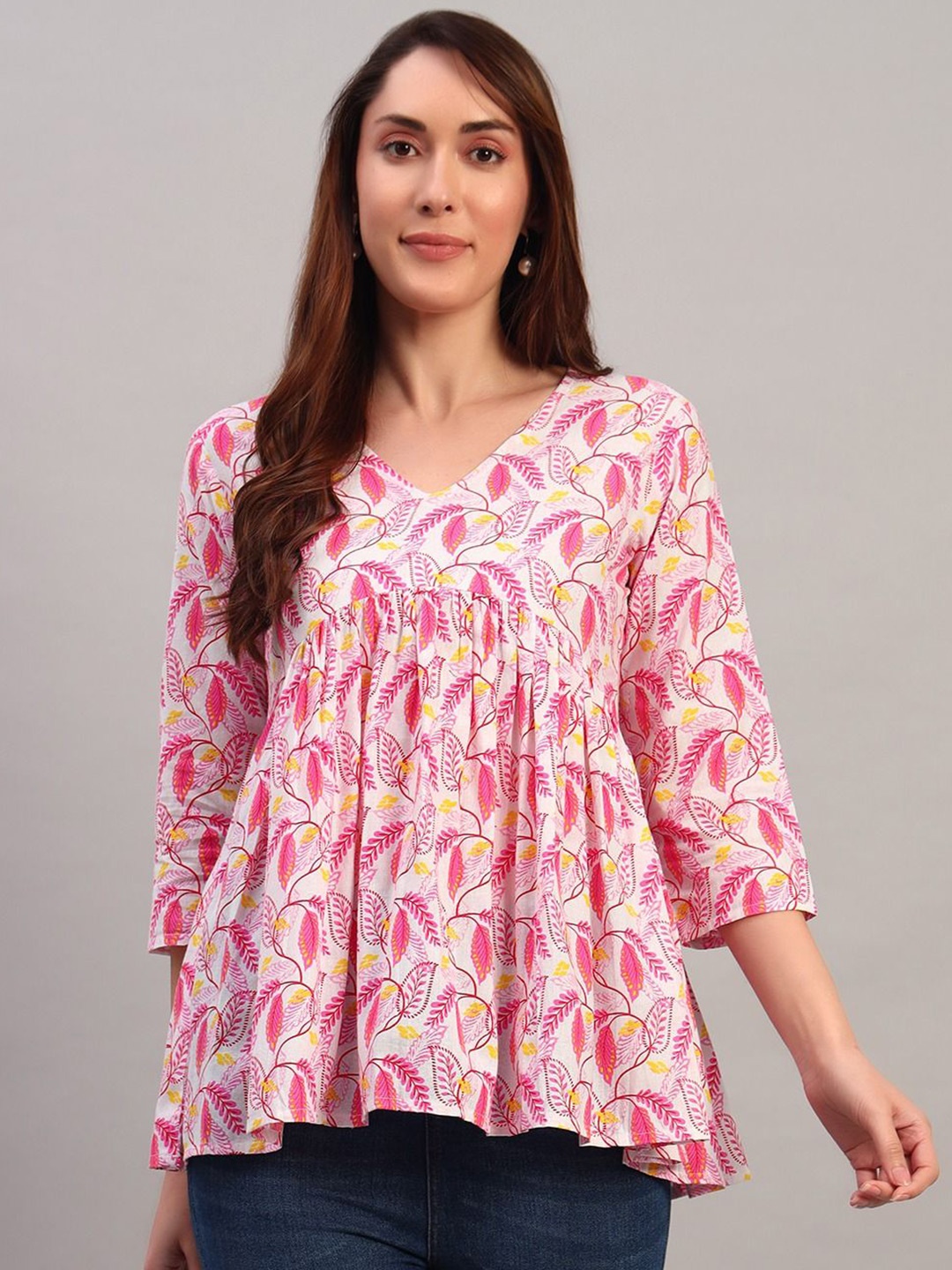 

Atha Fashion Floral Printed Cotton Tunic, Pink