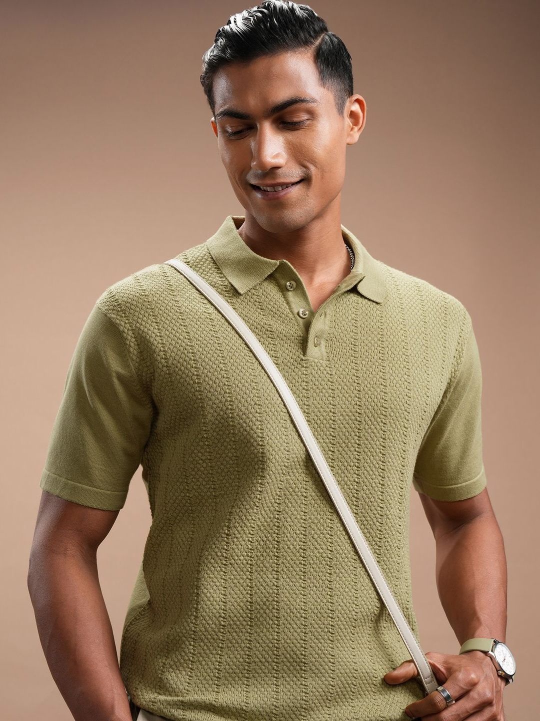 

HIGHLANDER Men Polo Collar T-shirt, Green