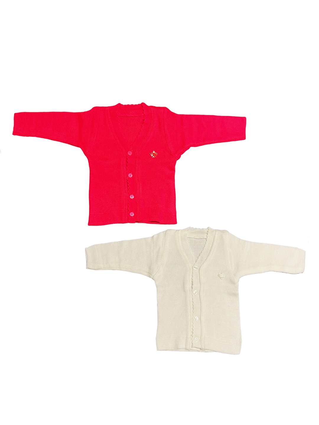 

Fareto Kids Unisex Pack Of 2 V-Neck Cotton Cardigan, Red