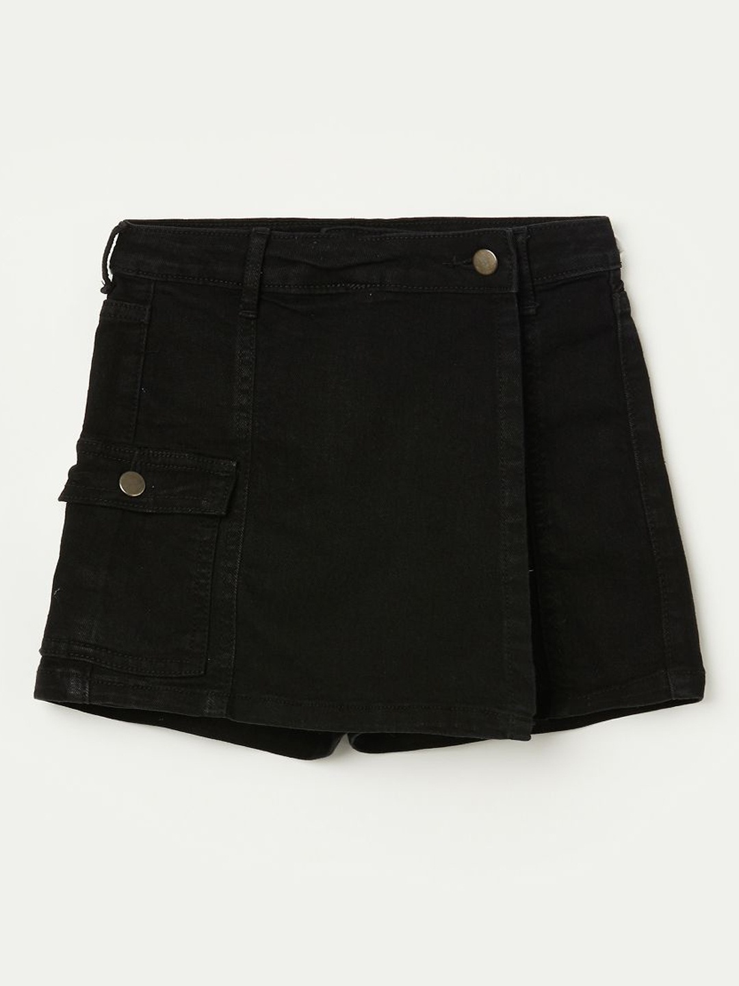 

Fame Forever by Lifestyle Girls Cotton Skorts Knee Length Skirts, Black