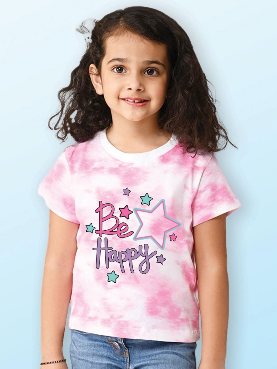 

NUSYL Girls Printed T-shirt, Pink