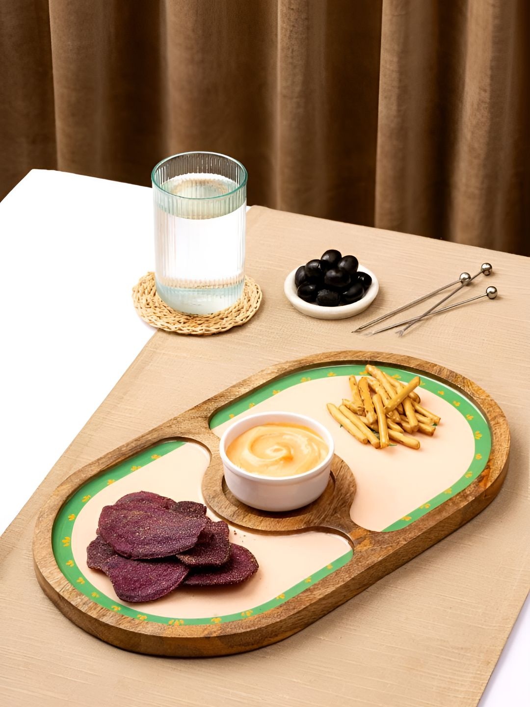 

The Pitara Project Black 2024 Wood 1 Pieces Food Platter