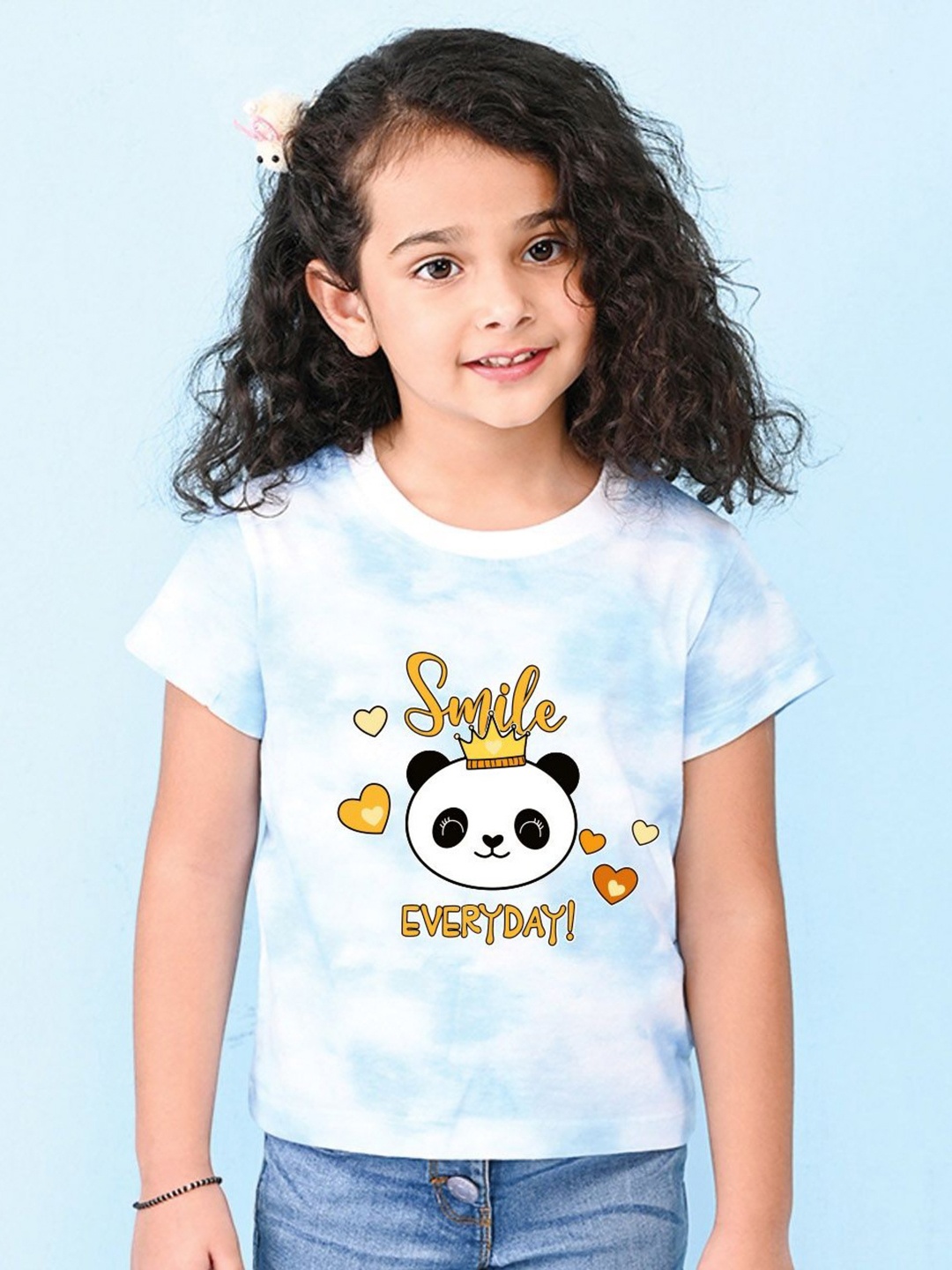 

NUSYL Girls Printed T-shirt, Blue