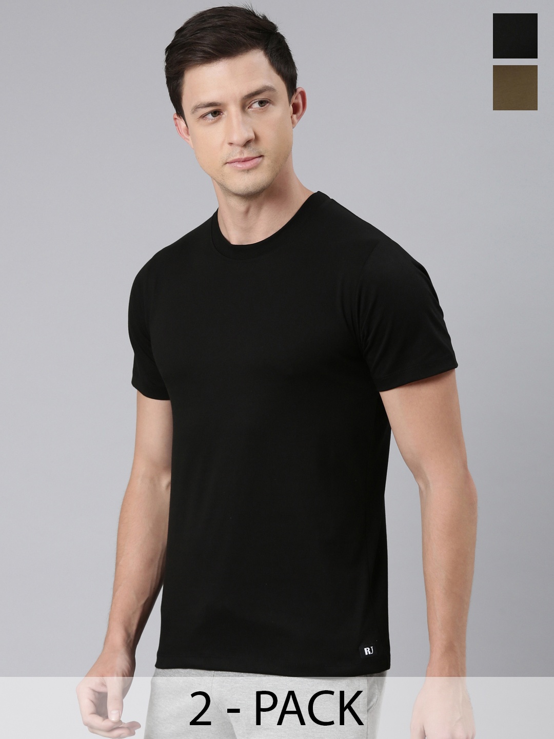 

Rupa Jon Men 2 Moisture Wicking Pockets T-shirt, Black