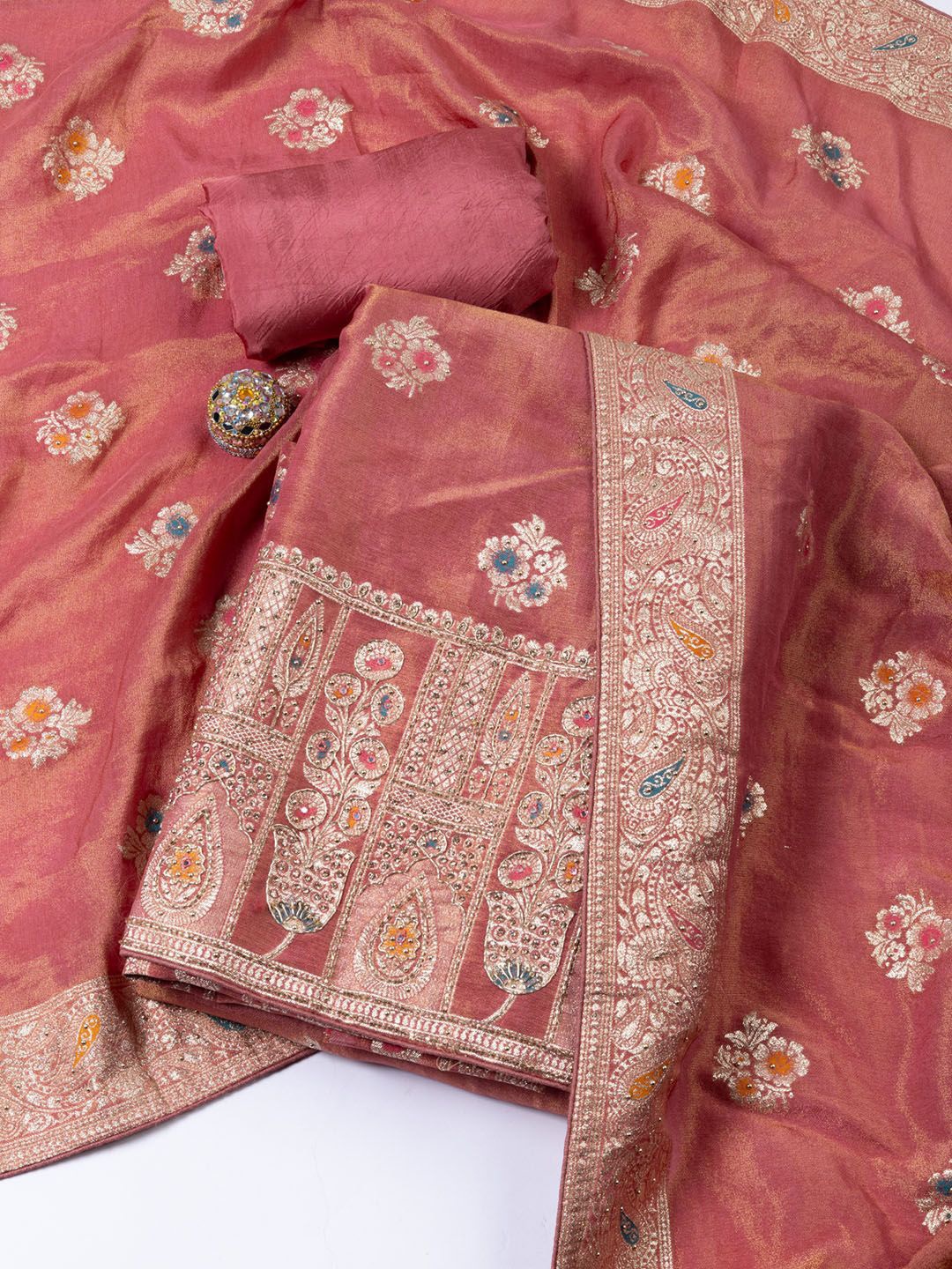 

Meena Bazaar Unstitched Dress Material, Pink