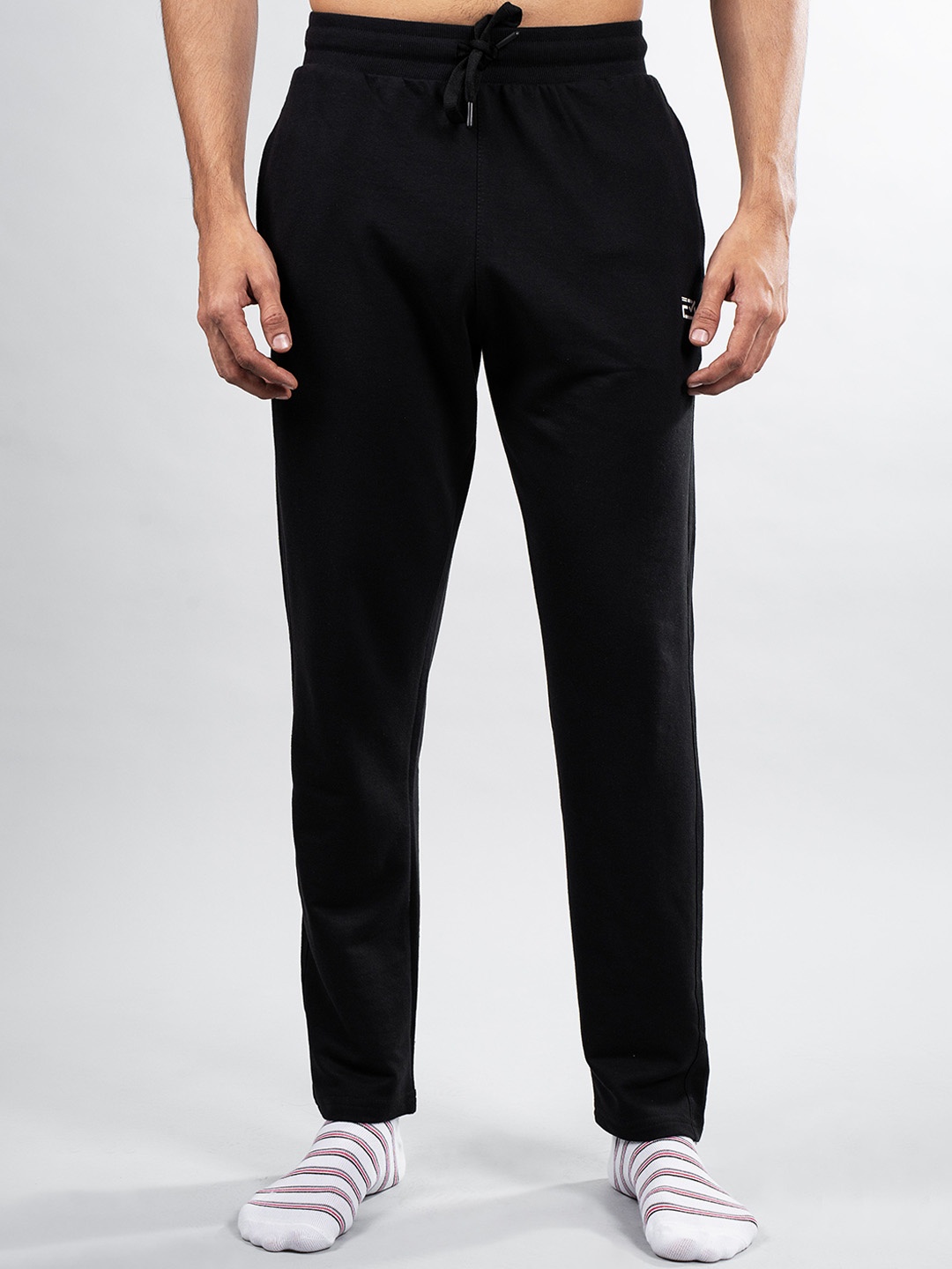 

FABdon Men Mid-Rise Track Pant, Black