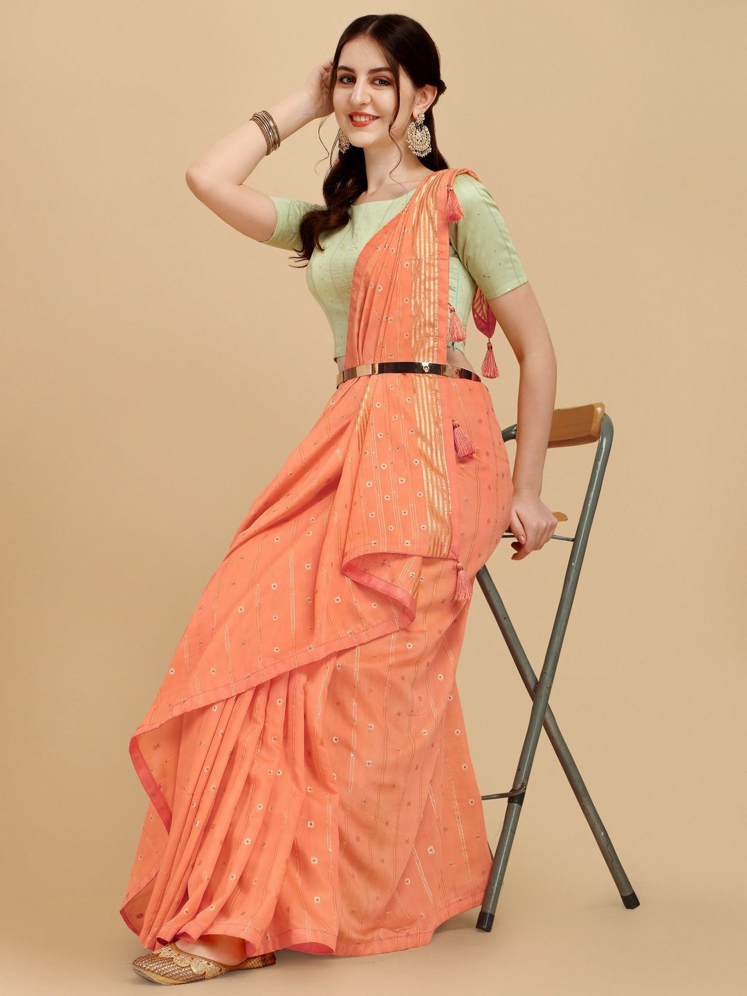 

Suha Art Silk Saree, Peach