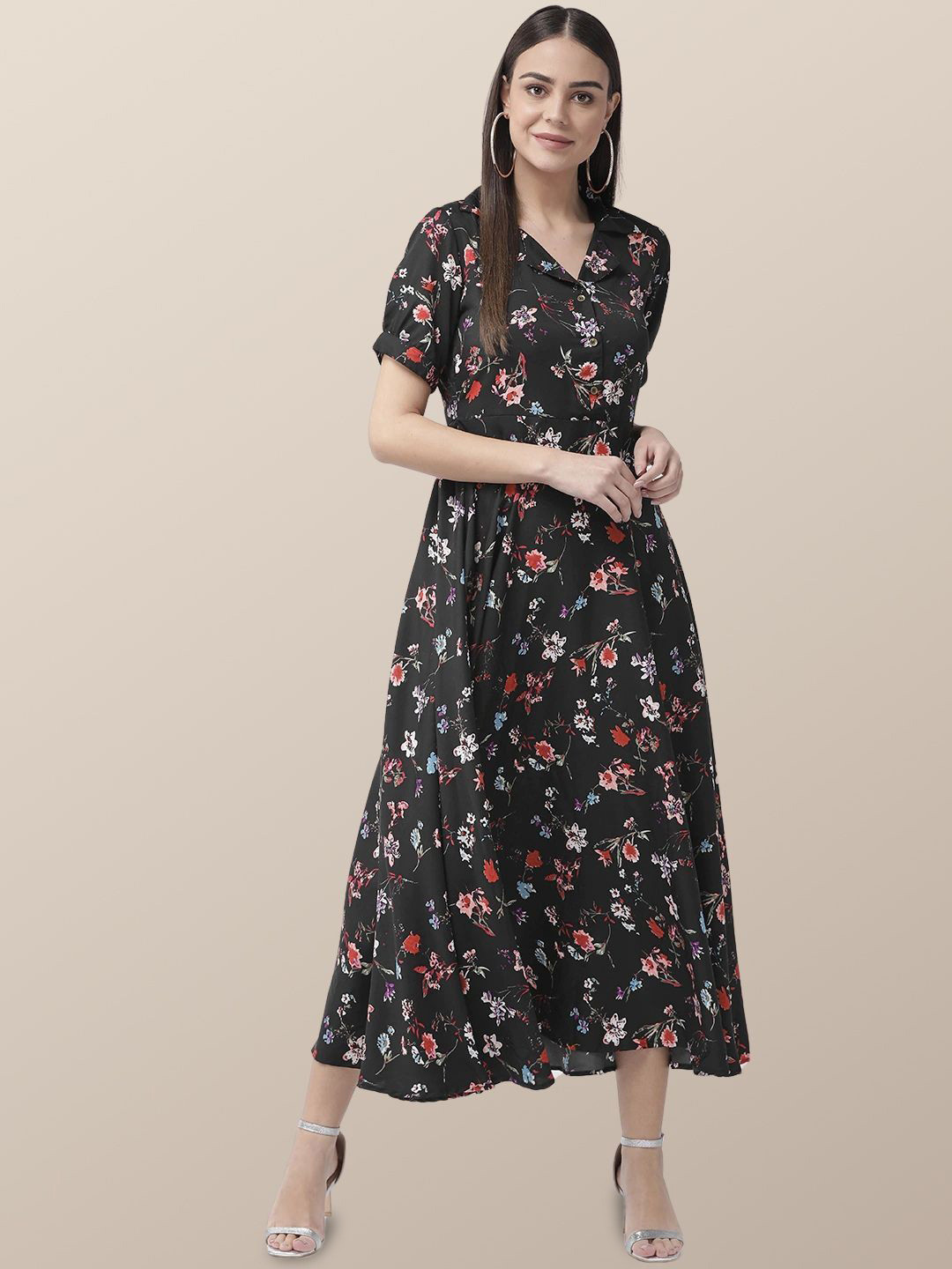 

Chemistry Floral Print Crepe Maxi Dress, Black