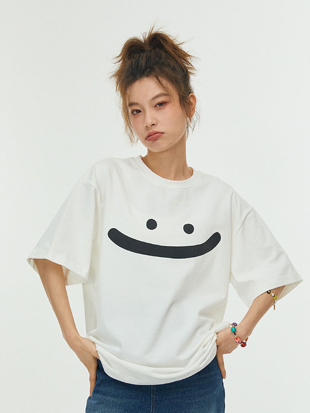

LULU & SKY Flared Sleeve Cotton Top, White